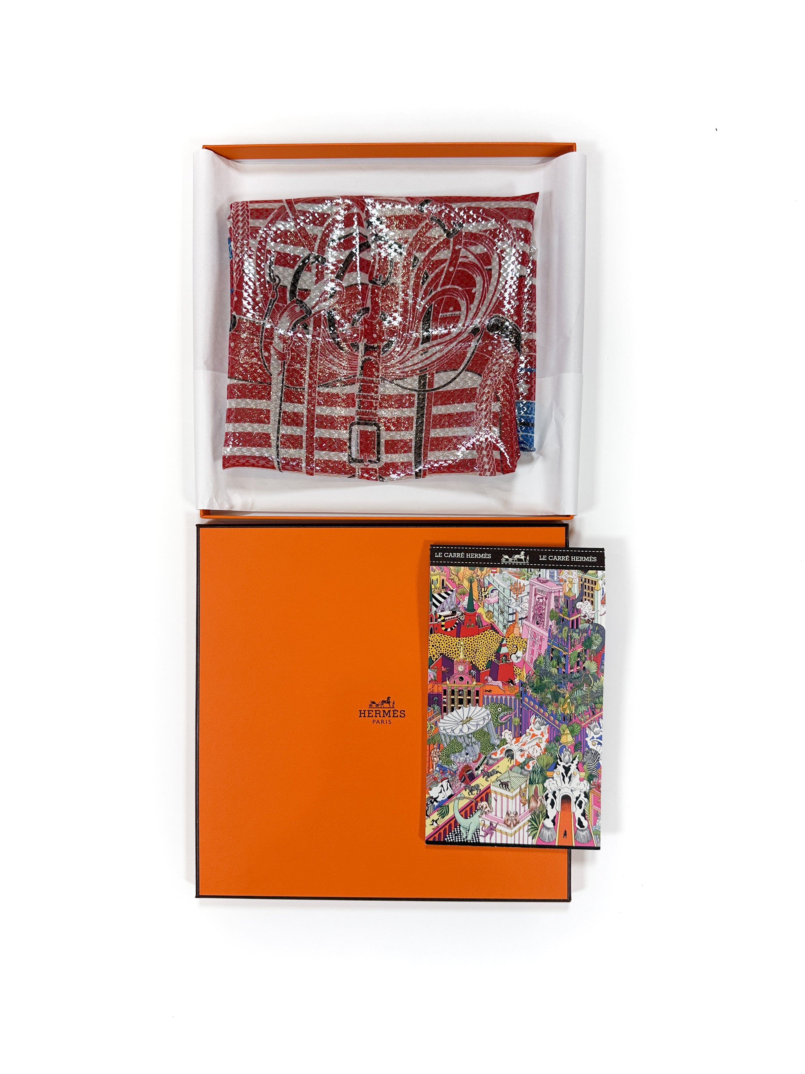 Hermès Coaching Disco Metallic Bandana 55