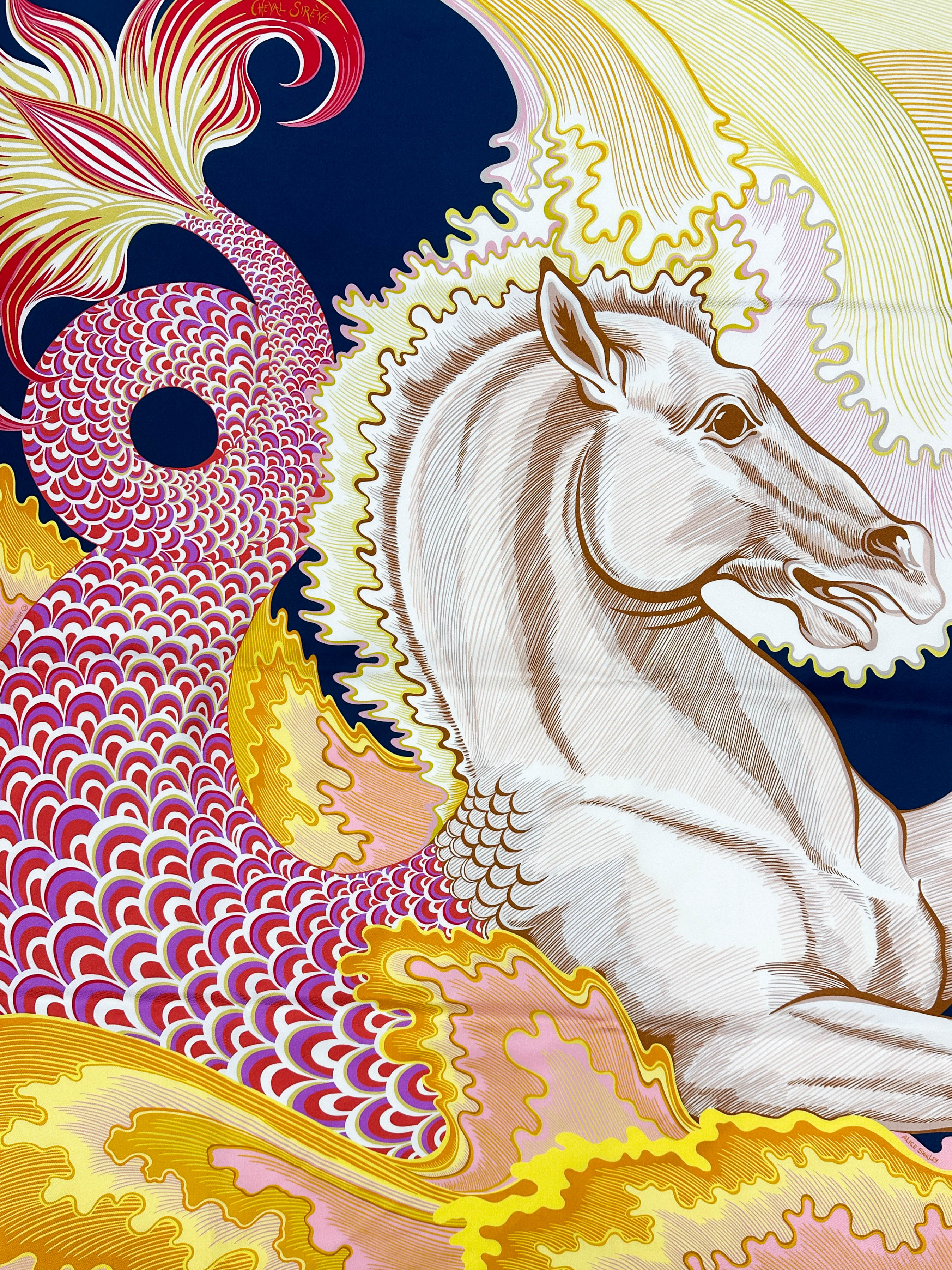 Hermès Cheval Sirene Double Face 90
