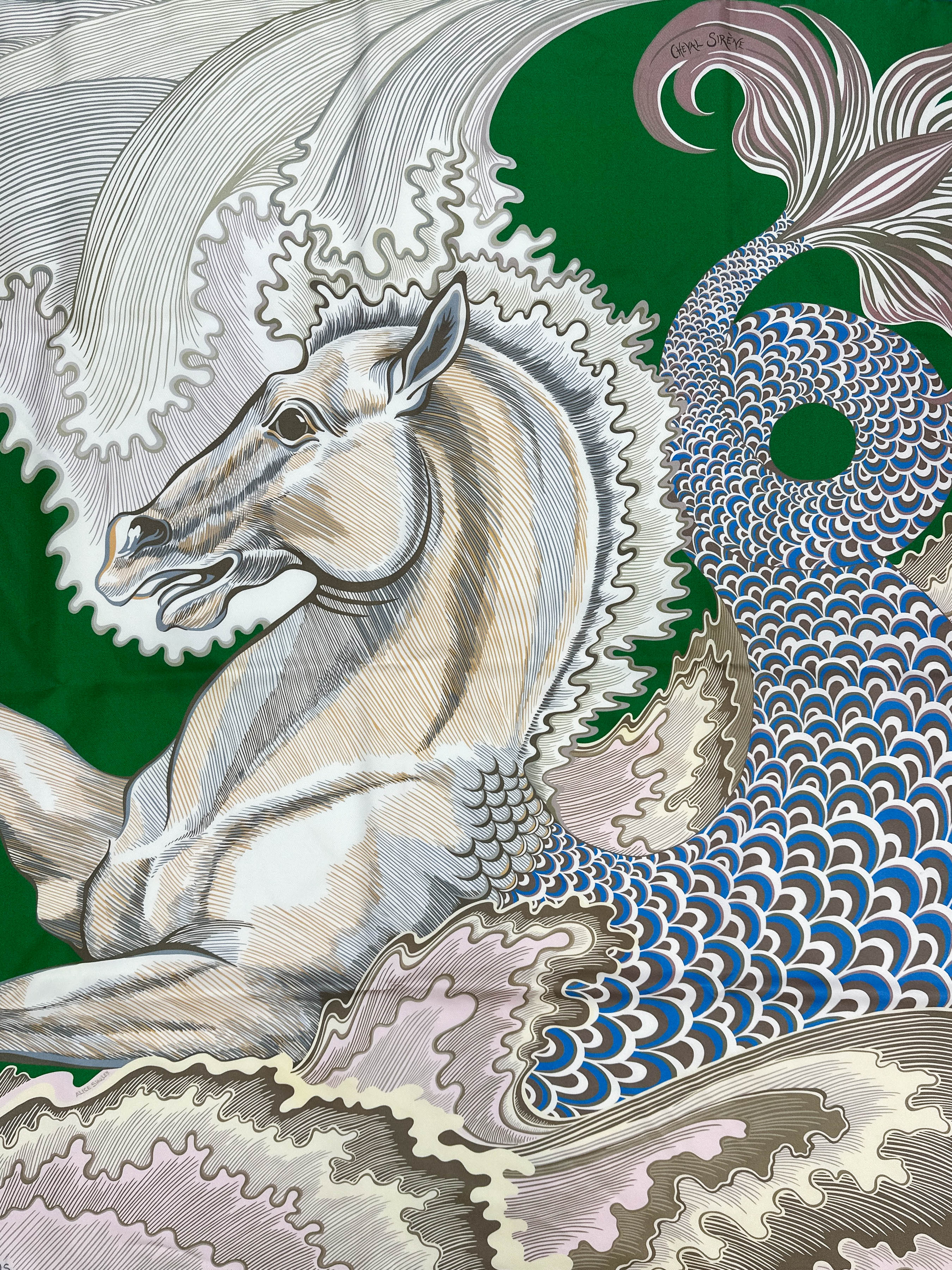 Hermès Cheval Sirene Double Face 90