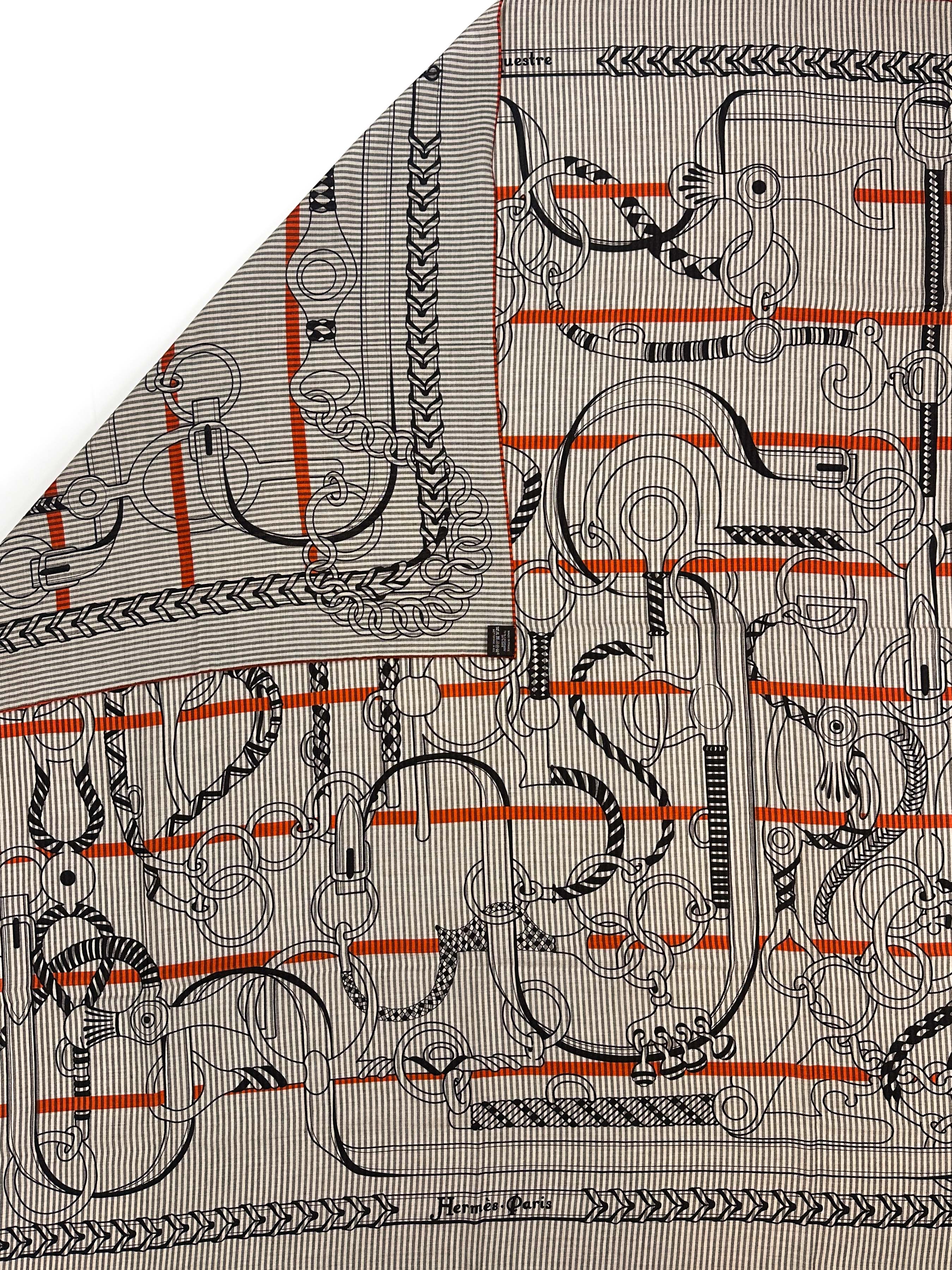 Hermès Panoplie Equestre Eyeliner Cashmere Silk 140