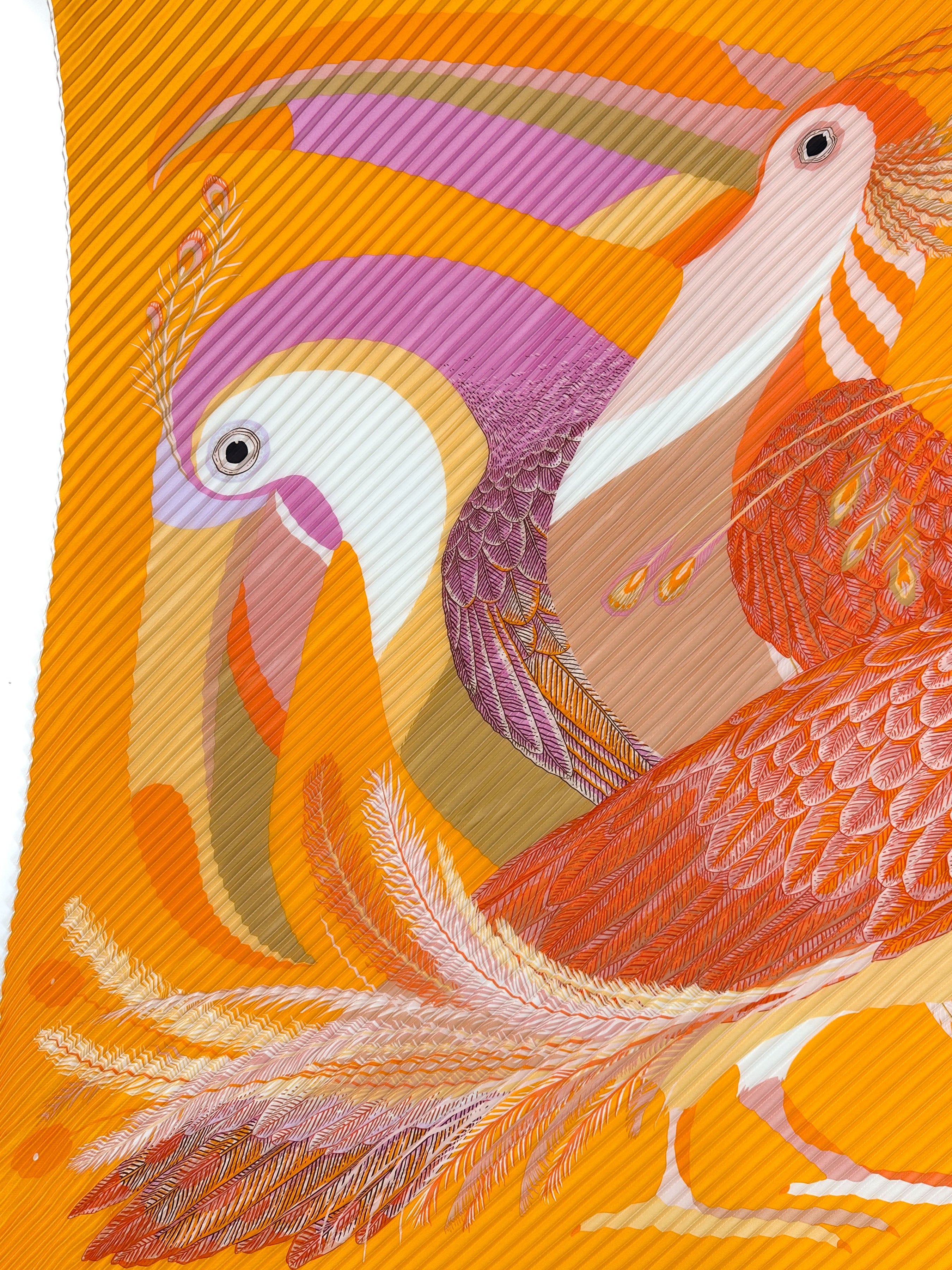 Hermès Toucans de Paradis Plissé 140
