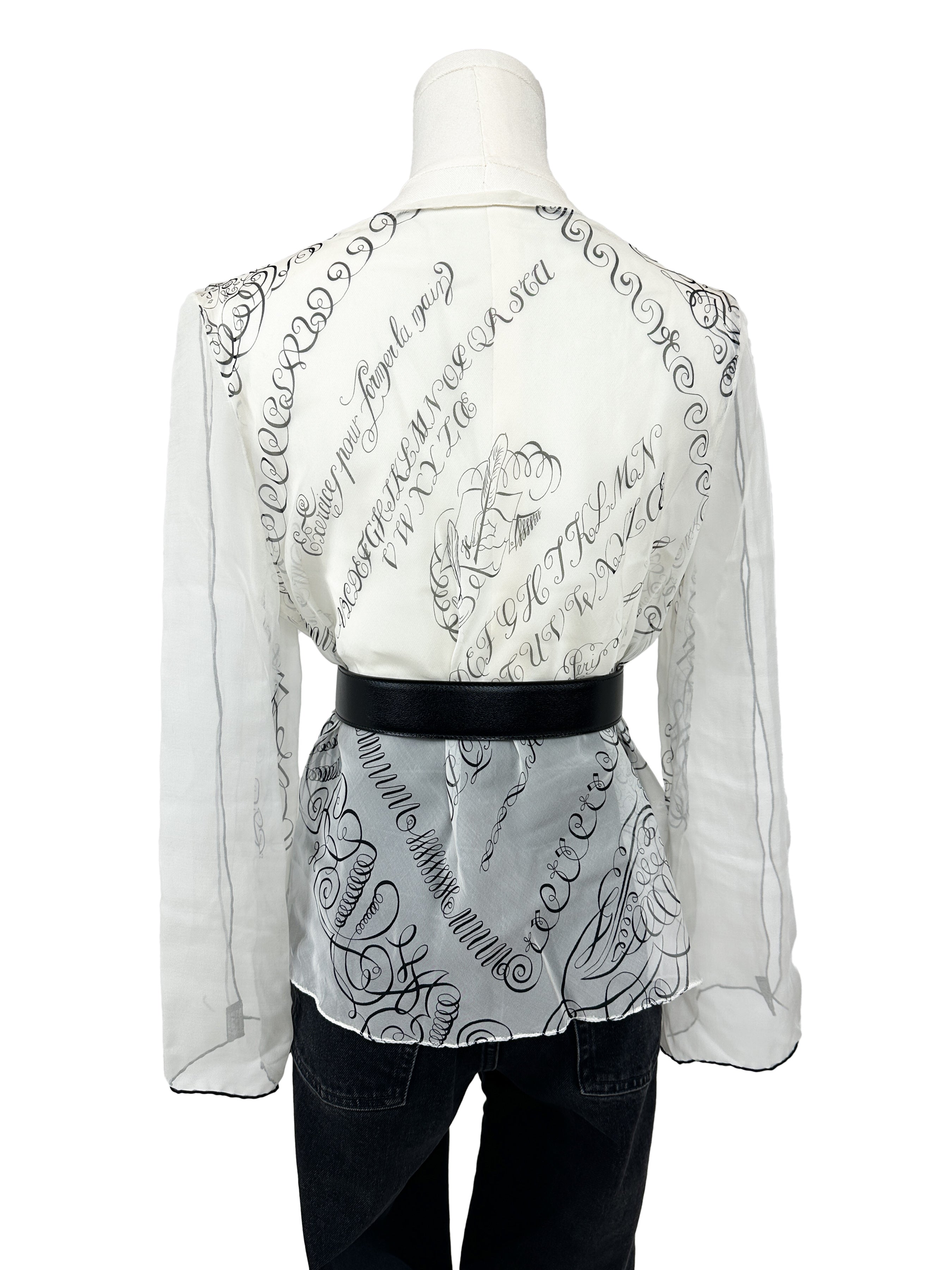 Hermès L'Art d'Ecrire Mousseline Top