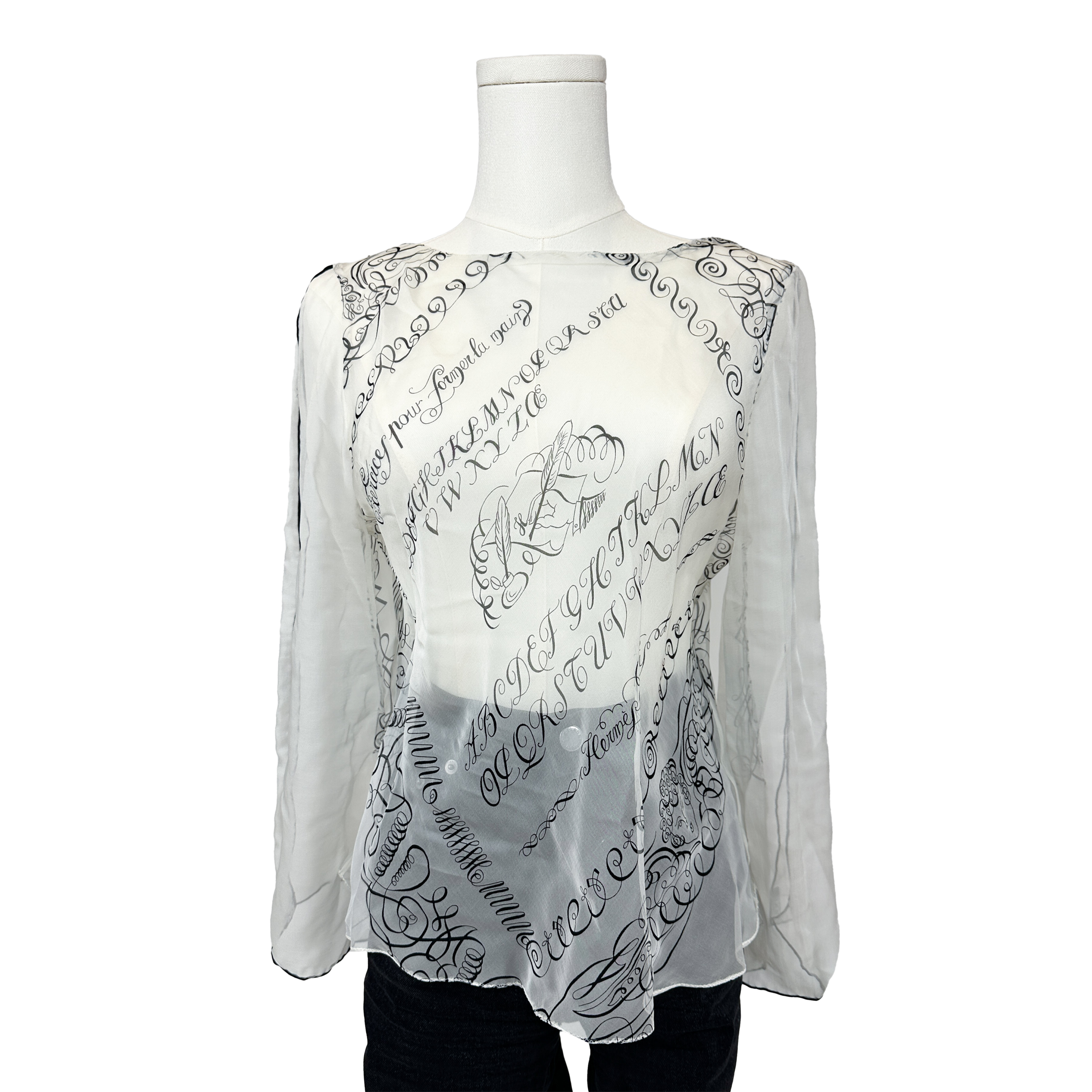 Hermès L'Art d'Ecrire Mousseline Top