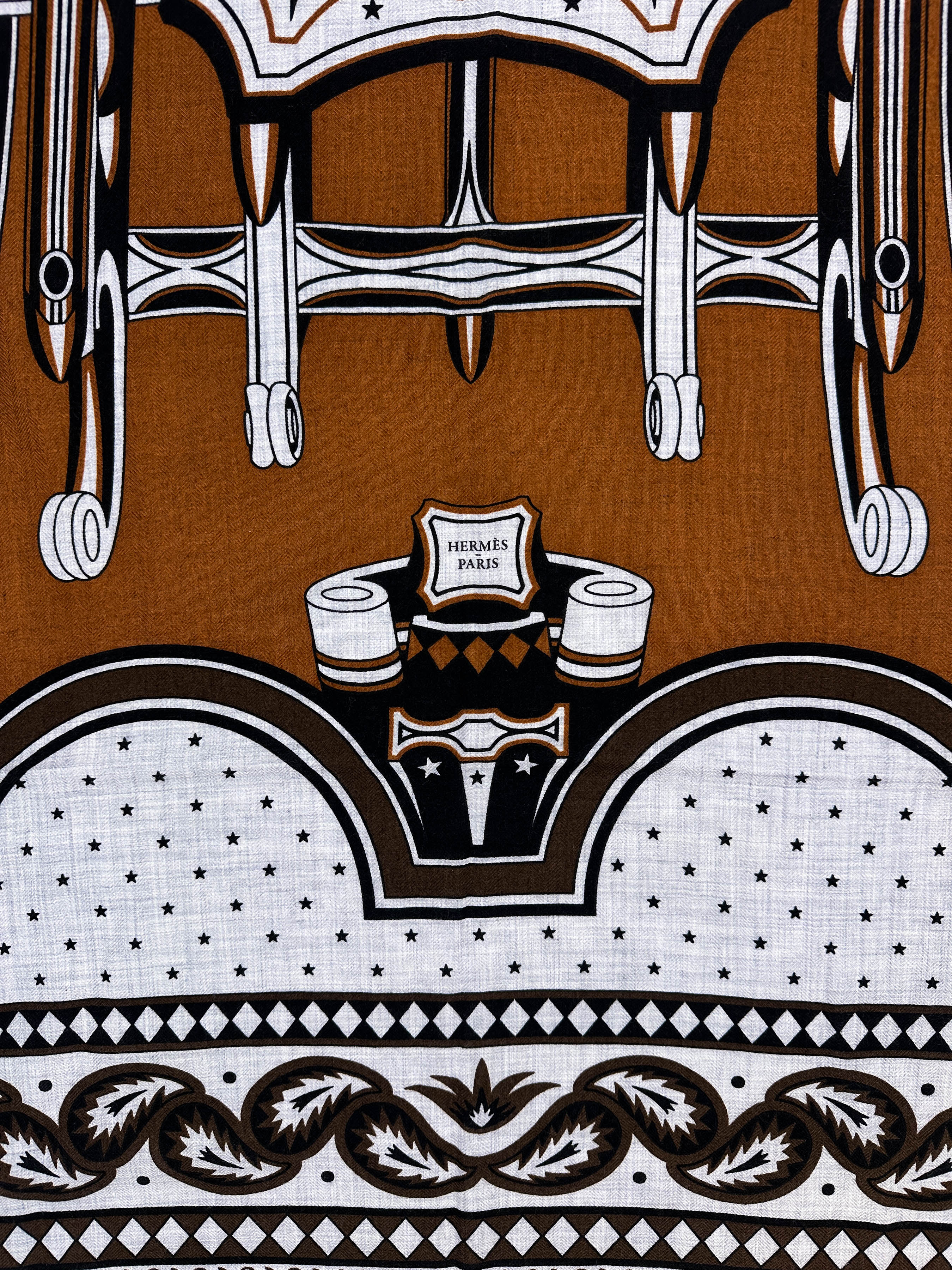 Hermès Les Roues de Phaéton Bandana Cashmere Silk 140