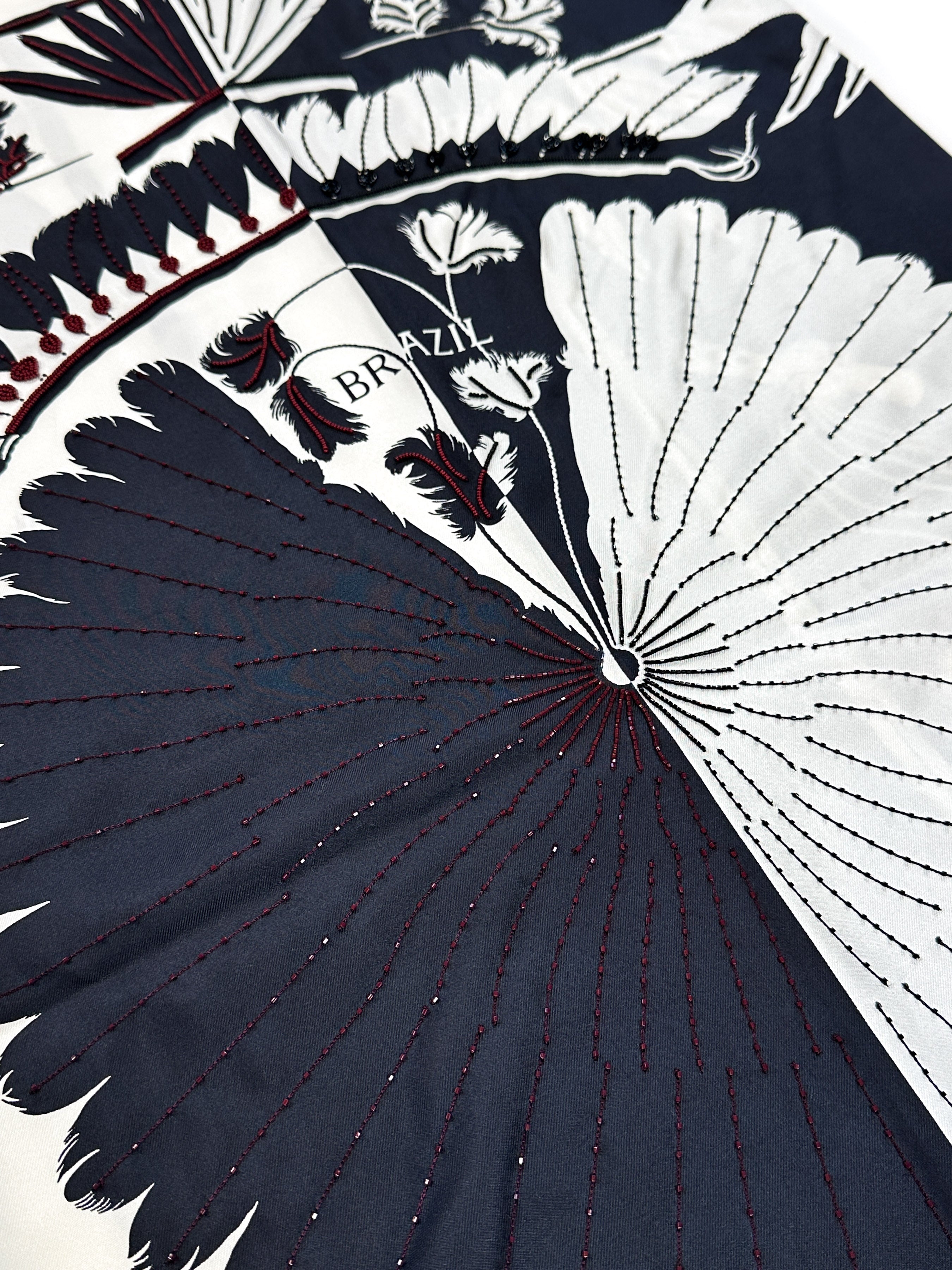 Hermès Brazil & Brandebourg Tatouages Precieux Exceptional Beaded Shawl