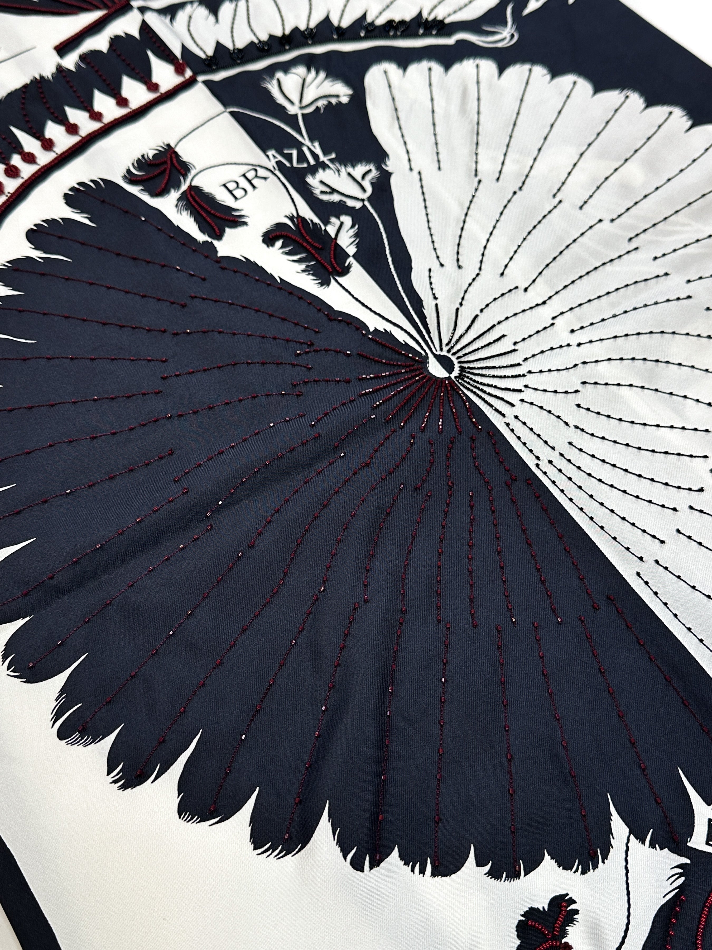 Hermès Brazil & Brandebourg Tatouages Precieux Exceptional Beaded Shawl