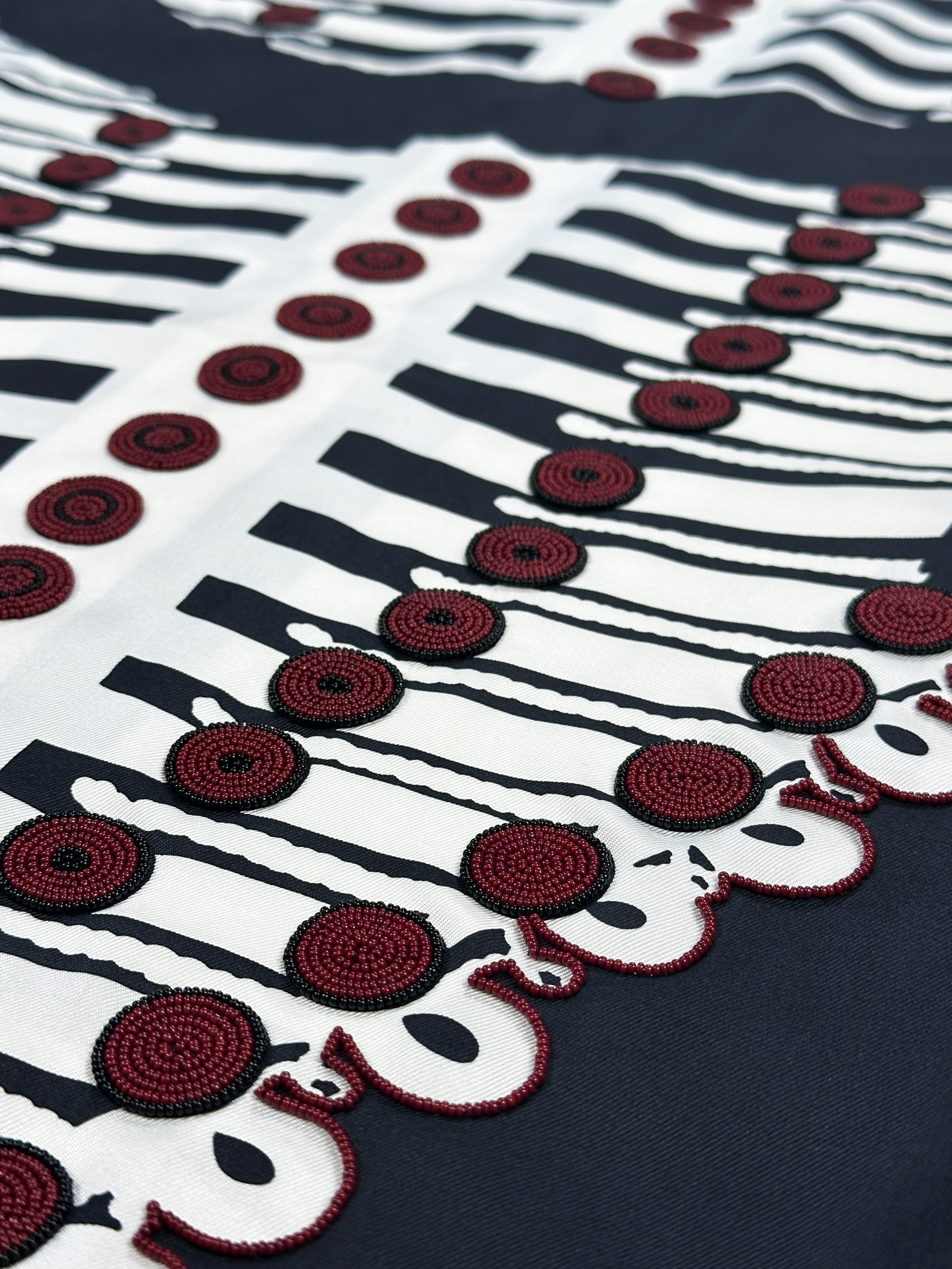 Hermès Brazil & Brandebourg Tatouages Precieux Exceptional Beaded Shawl