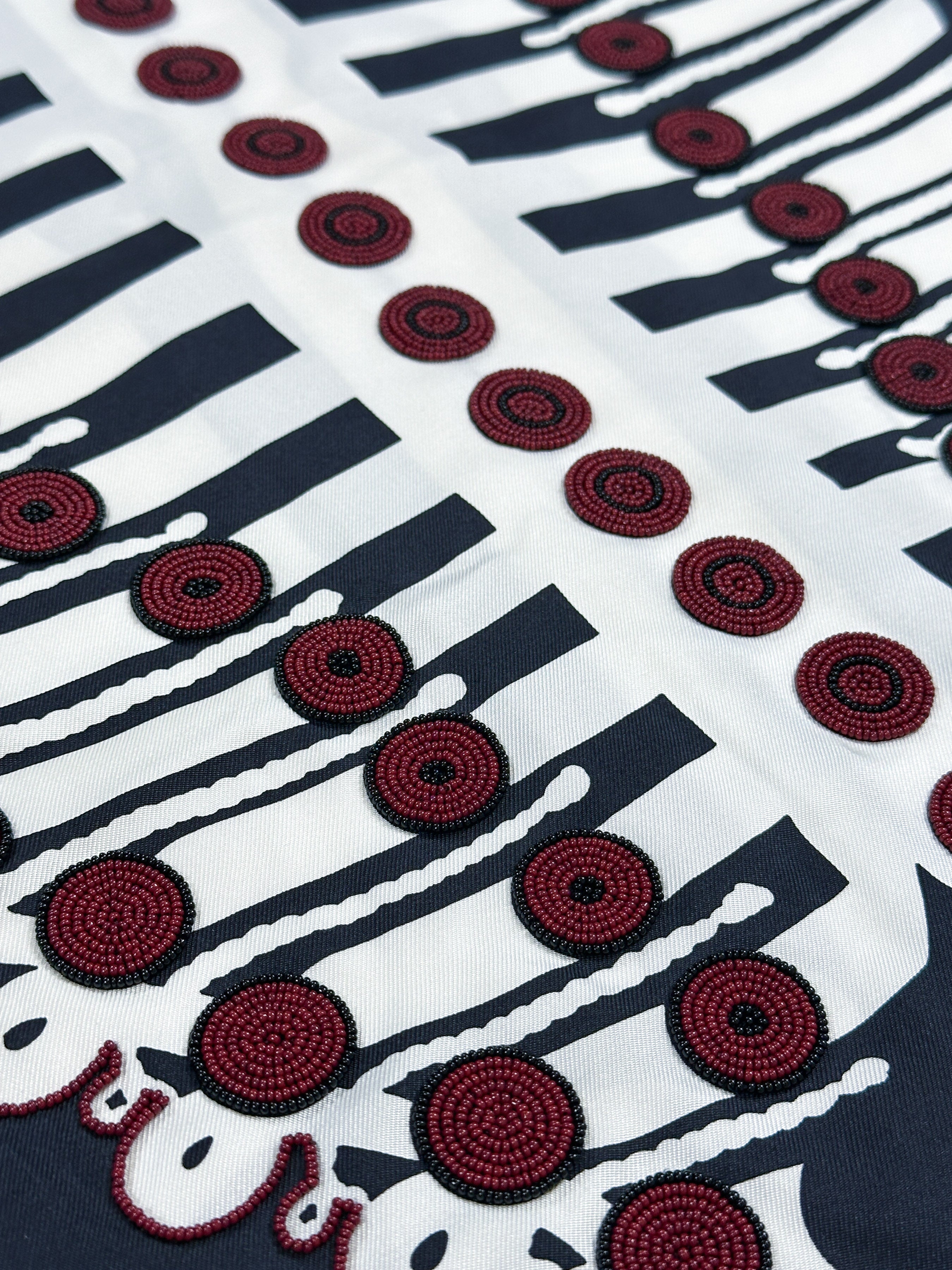 Hermès Brazil & Brandebourg Tatouages Precieux Exceptional Beaded Shawl