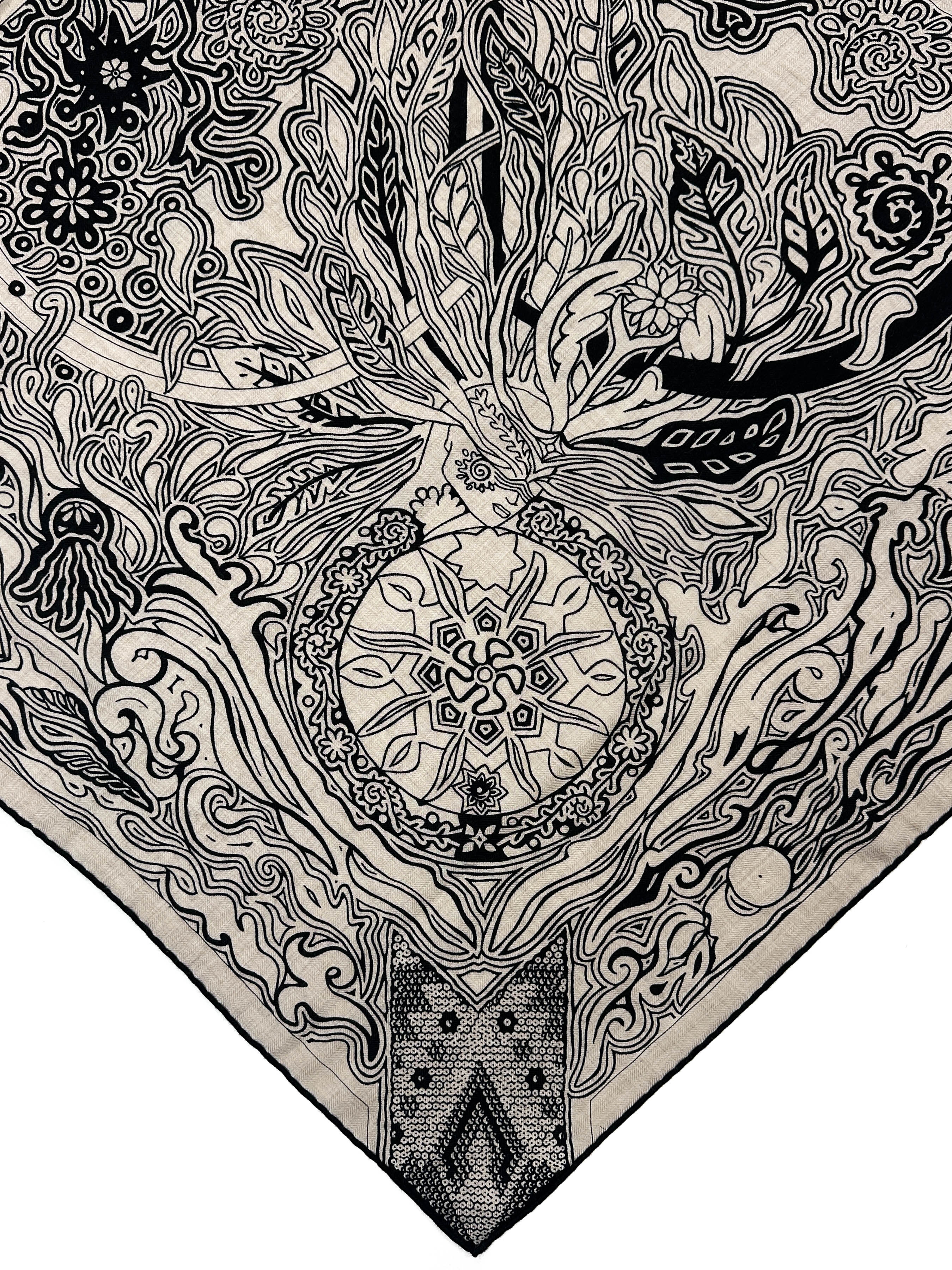 Hermès L'Arbre du Vent Cashmere Silk 140