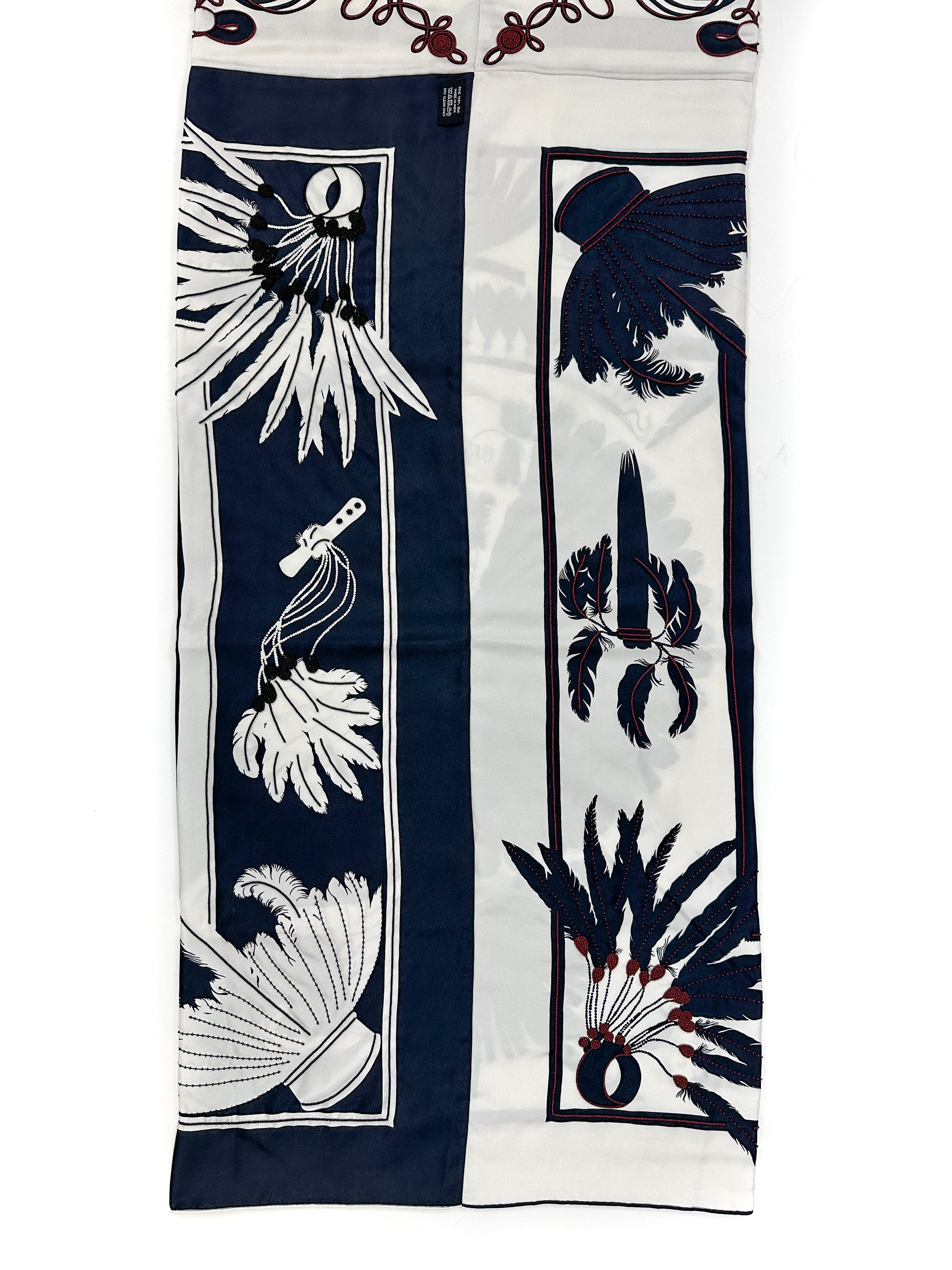 Hermès Brazil & Brandebourg Tatouages Precieux Exceptional Beaded Shawl