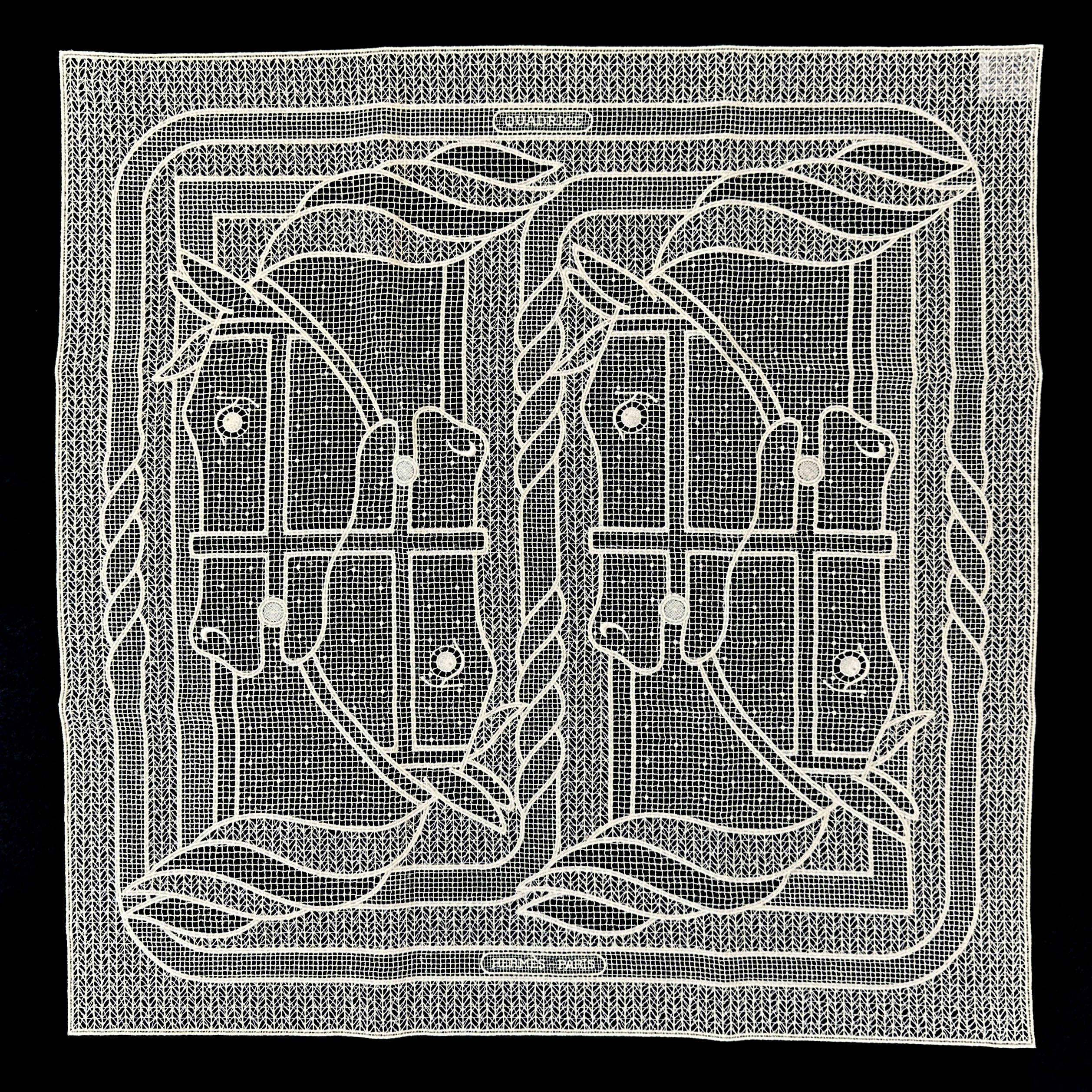Hermès Guipure Quadrige Silk Cotton 60