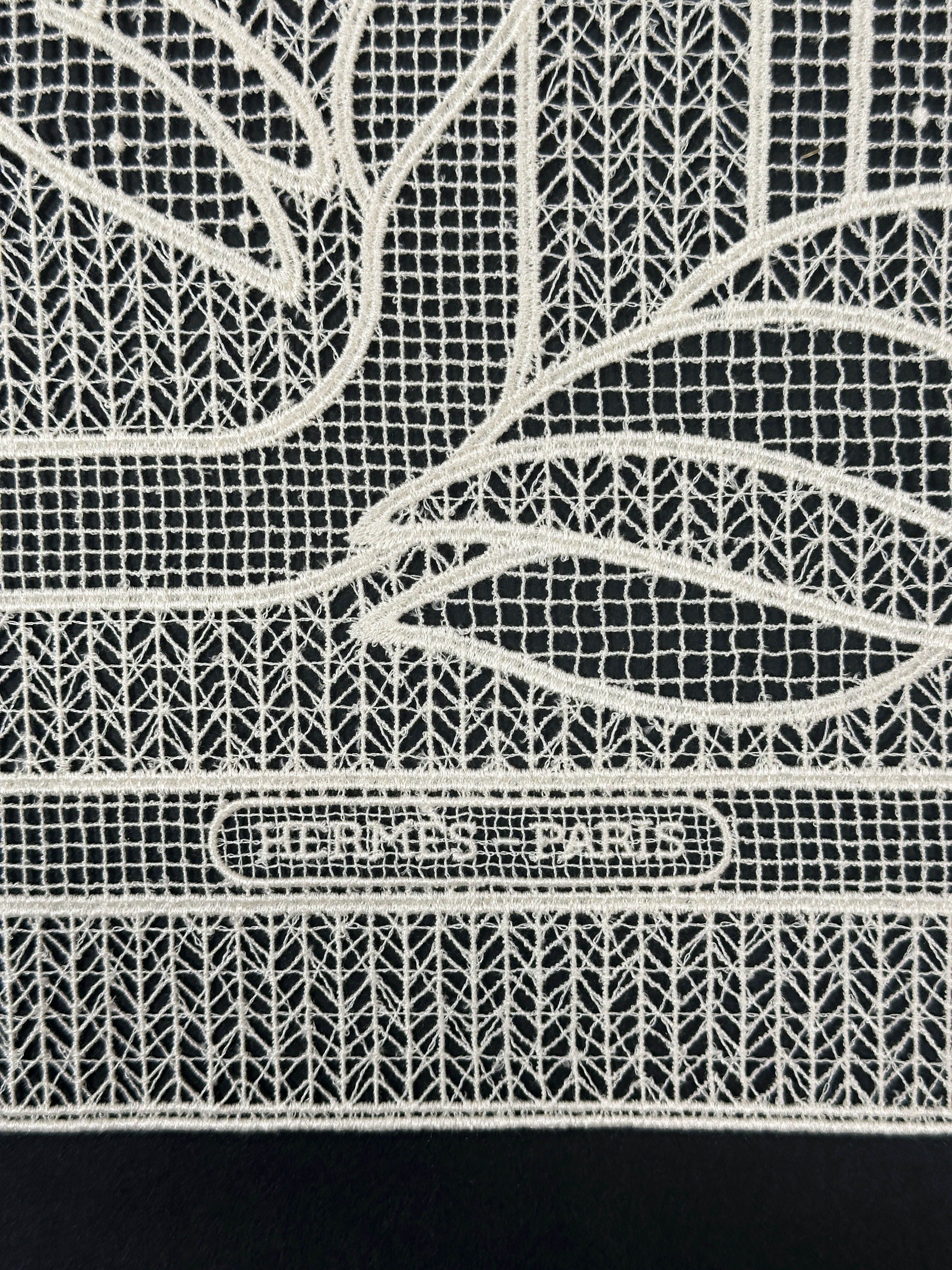 Hermès Guipure Quadrige Silk Cotton Exceptional 60