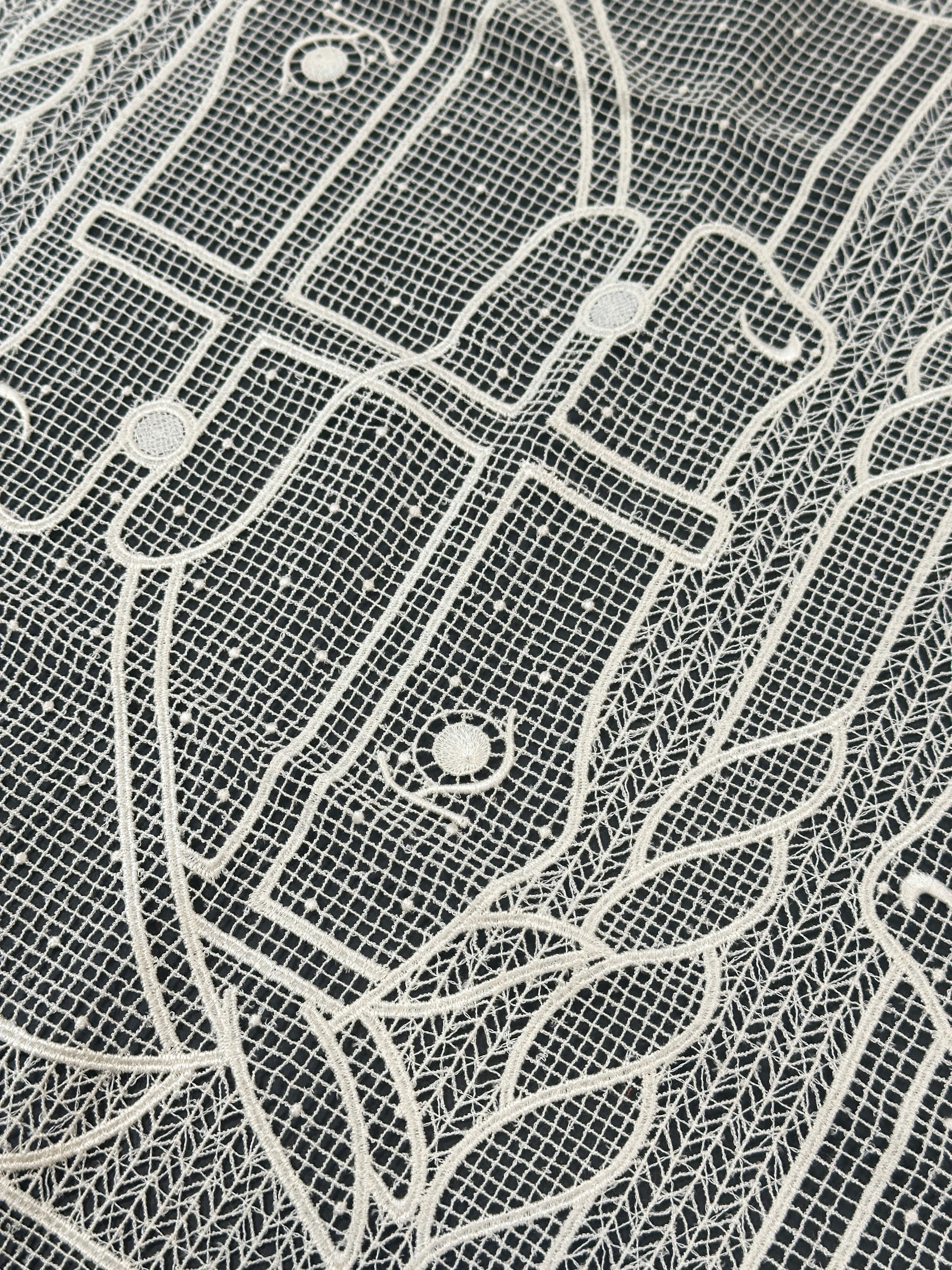 Hermès Guipure Quadrige Silk Cotton Exceptional 60