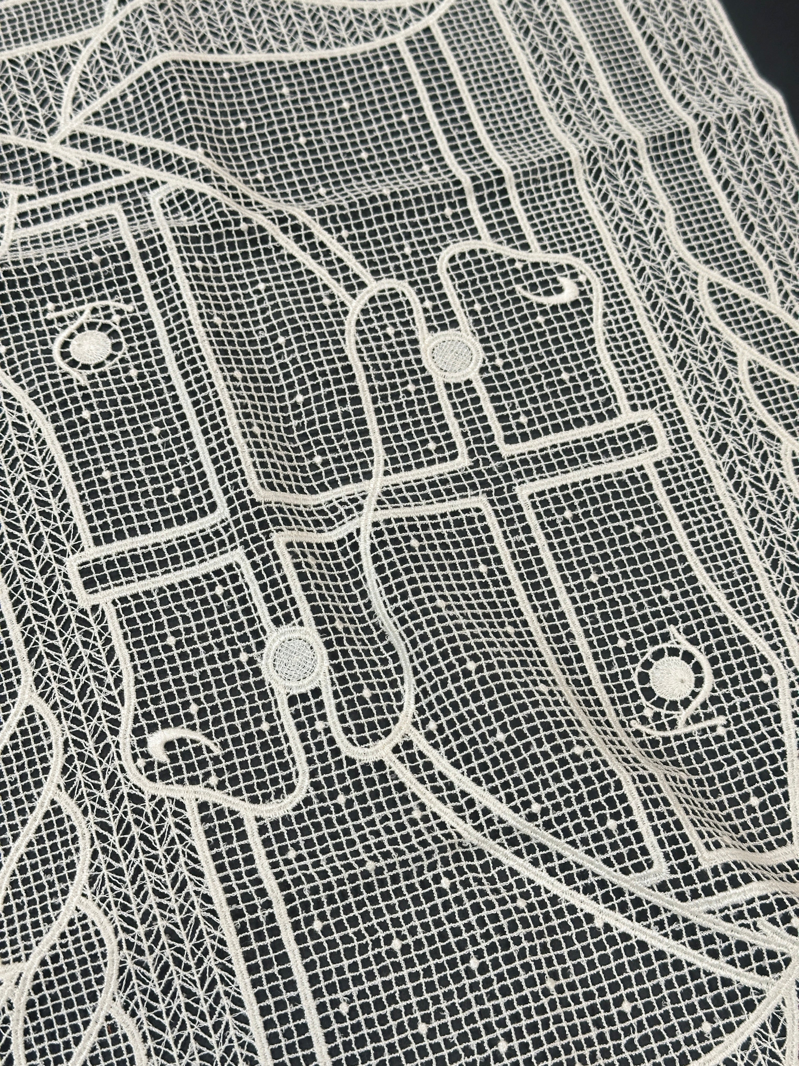 Hermès Guipure Quadrige Silk Cotton Exceptional 60