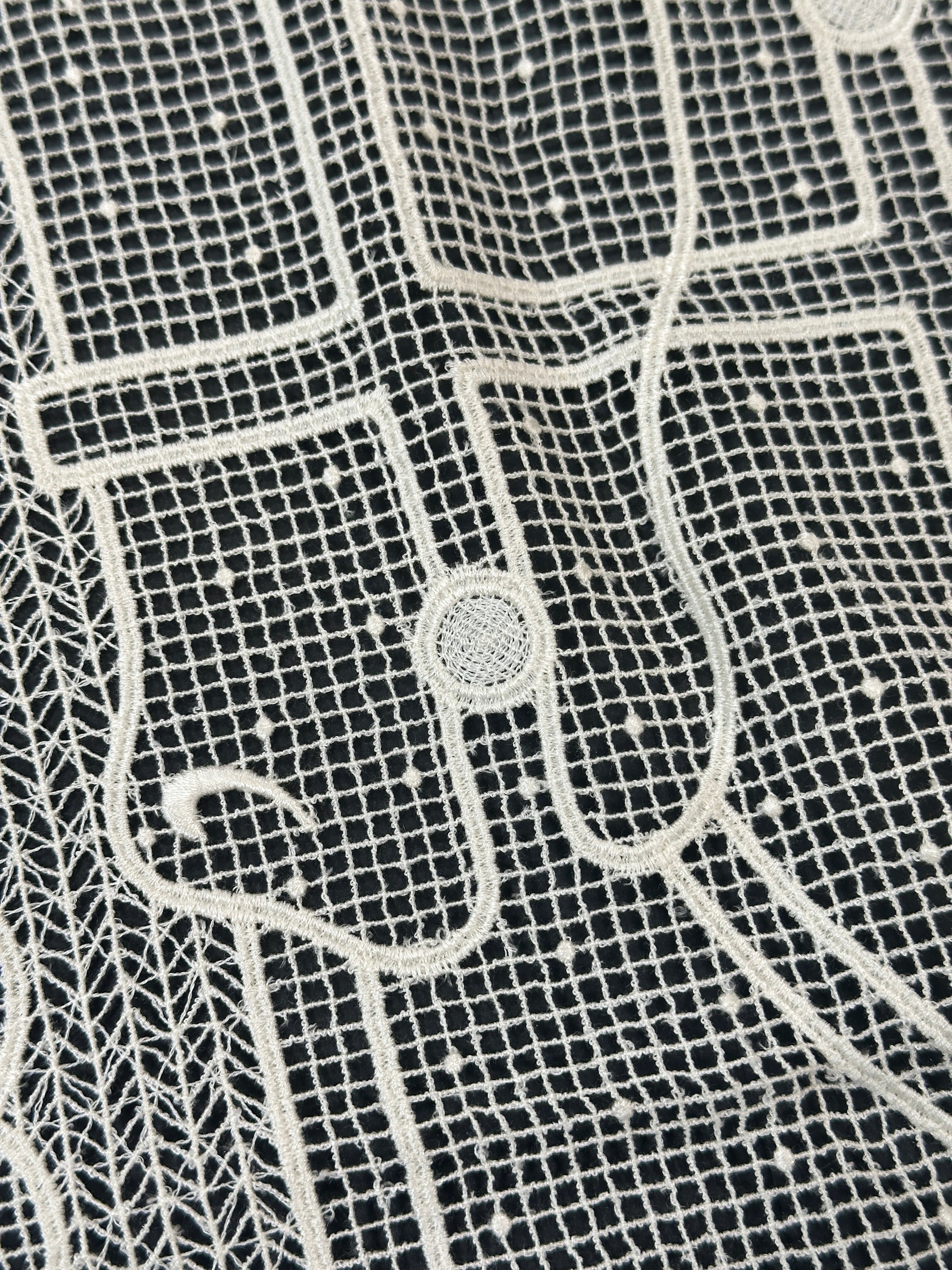 Hermès Guipure Quadrige Silk Cotton Exceptional 60