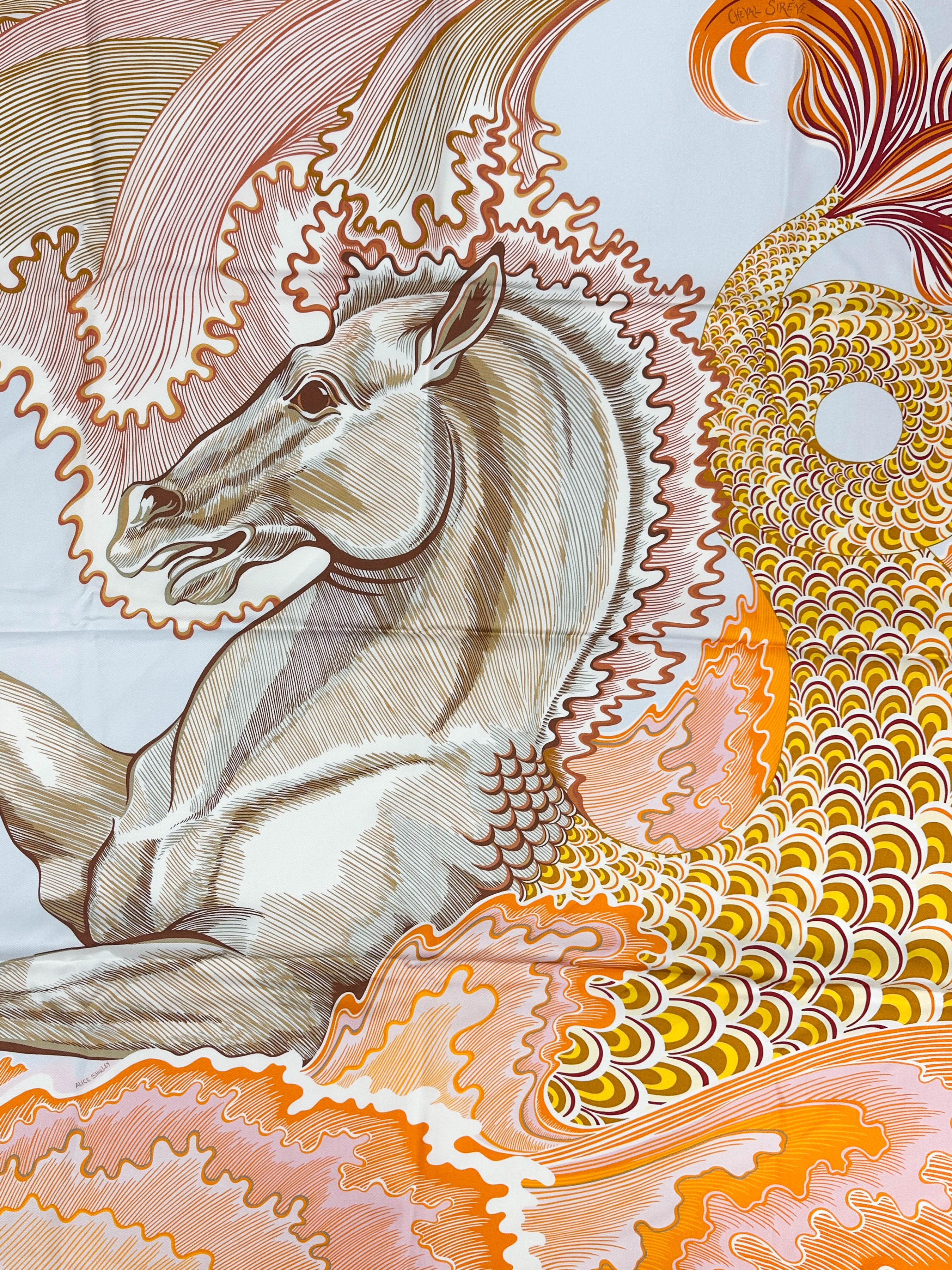 Hermès Cheval Sirene Double Face 90