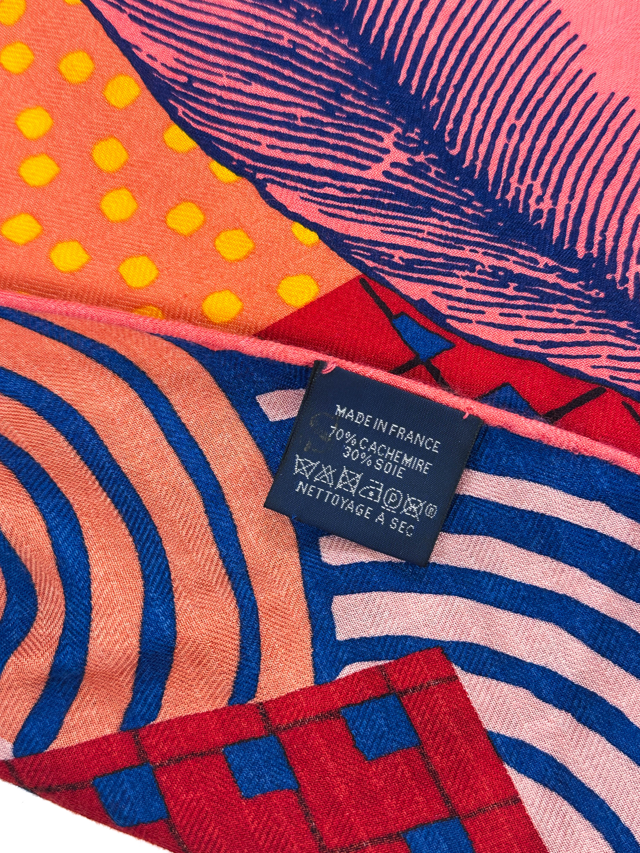 Hermès Cheval Vague Cashmere Silk Giant Triangle