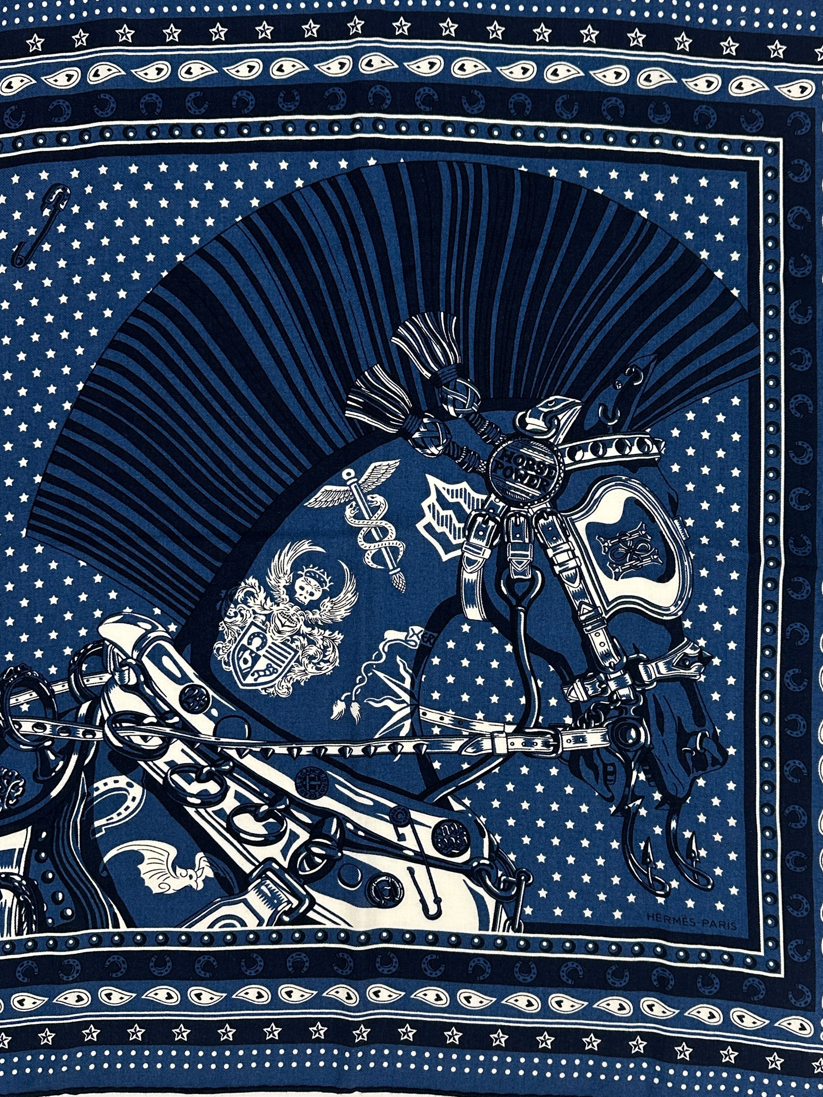 Hermès Cheval Punk Bandana Cashmere Silk 65