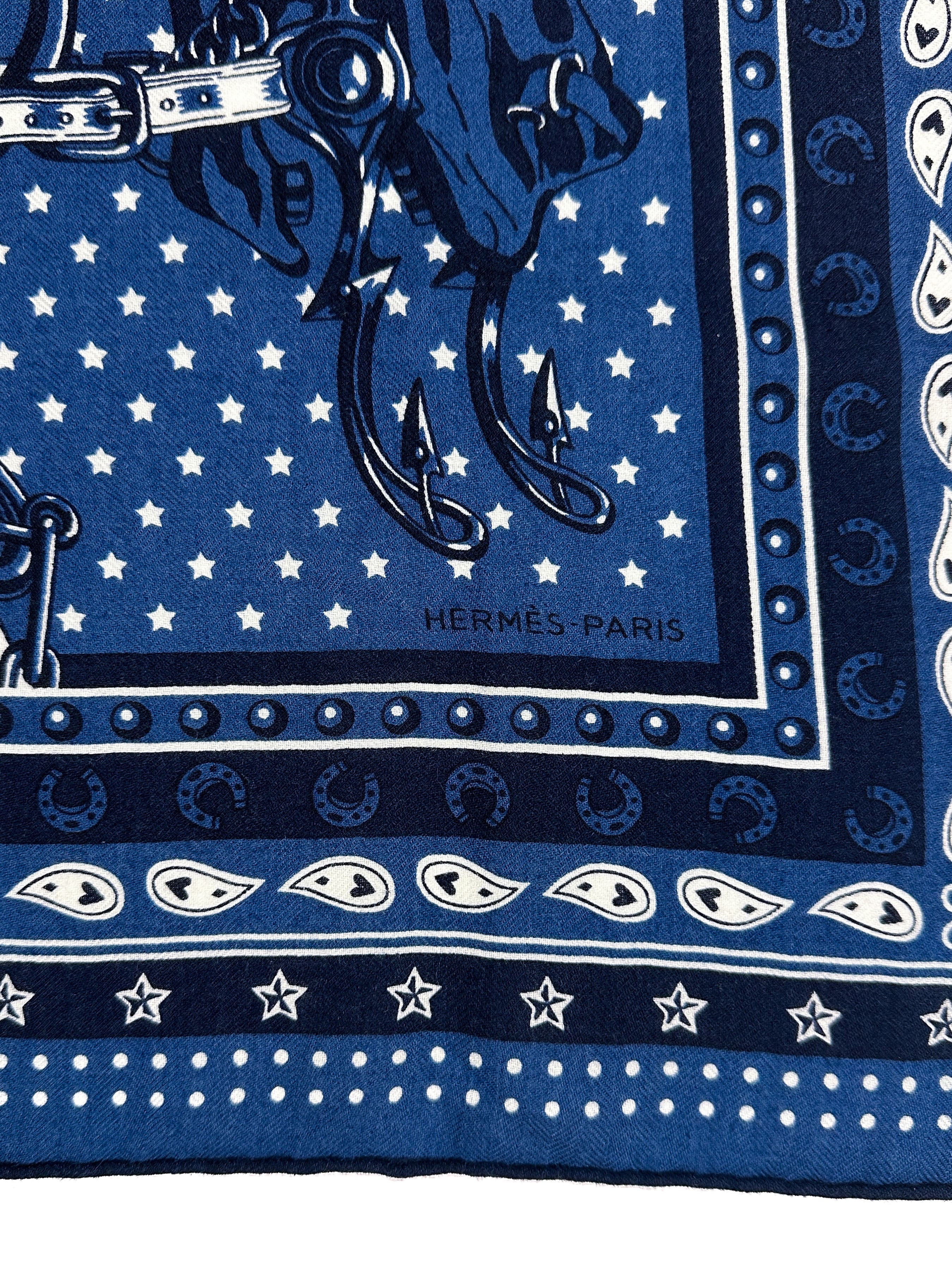 Hermès Cheval Punk Bandana Cashmere Silk 65