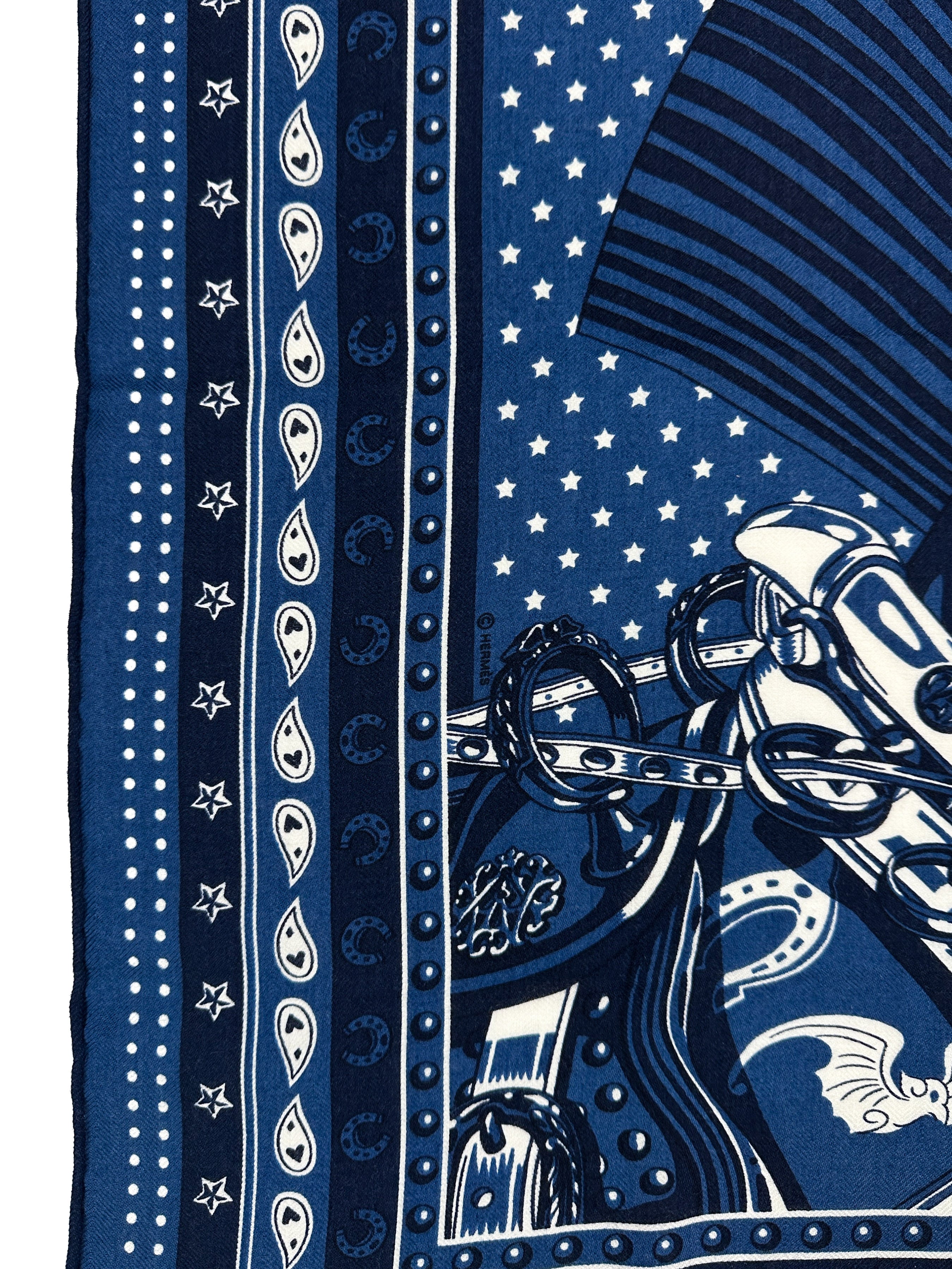 Hermès Cheval Punk Bandana Cashmere Silk 65