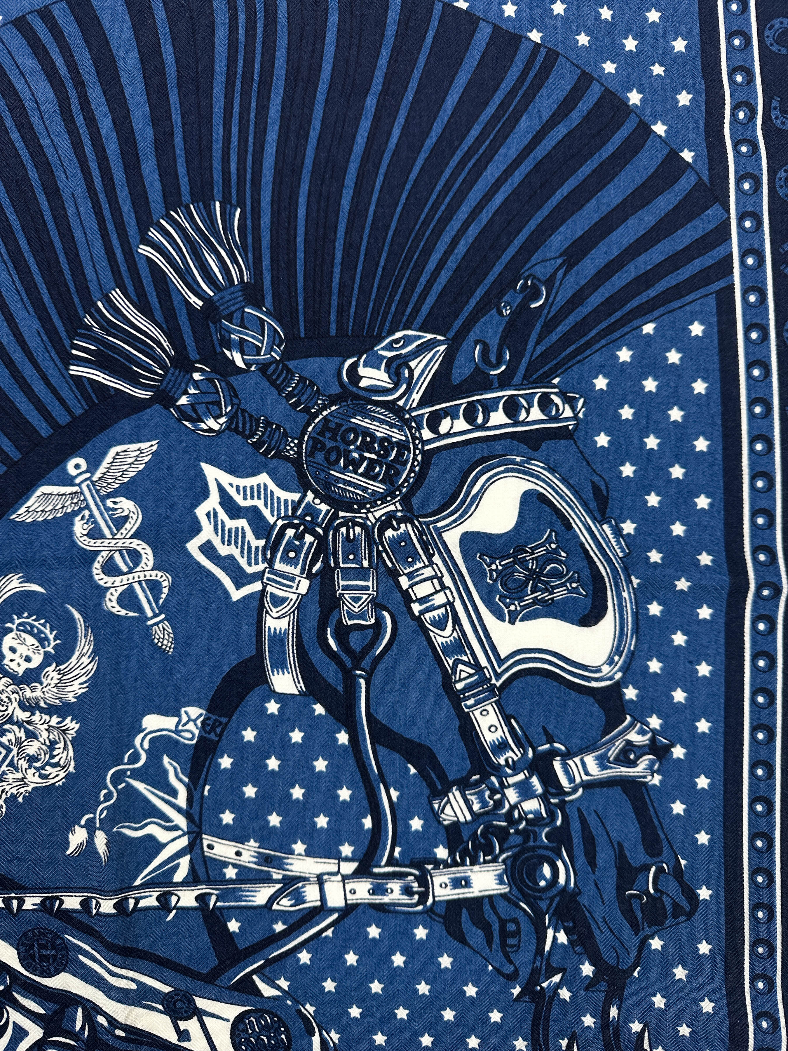 Hermès Cheval Punk Bandana Cashmere Silk 65