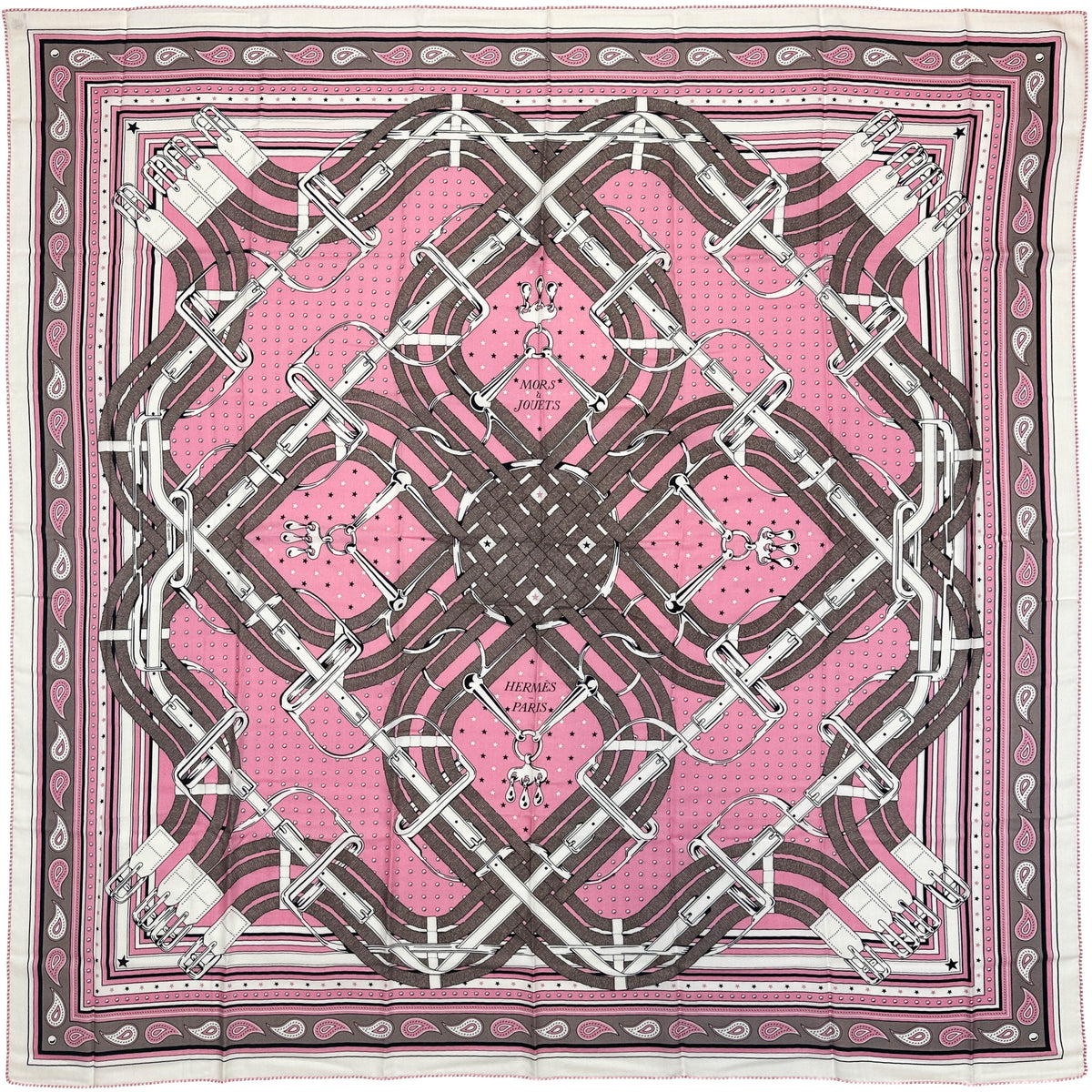 Hermès Mors à Jouets Bandana Cashmere Silk 140