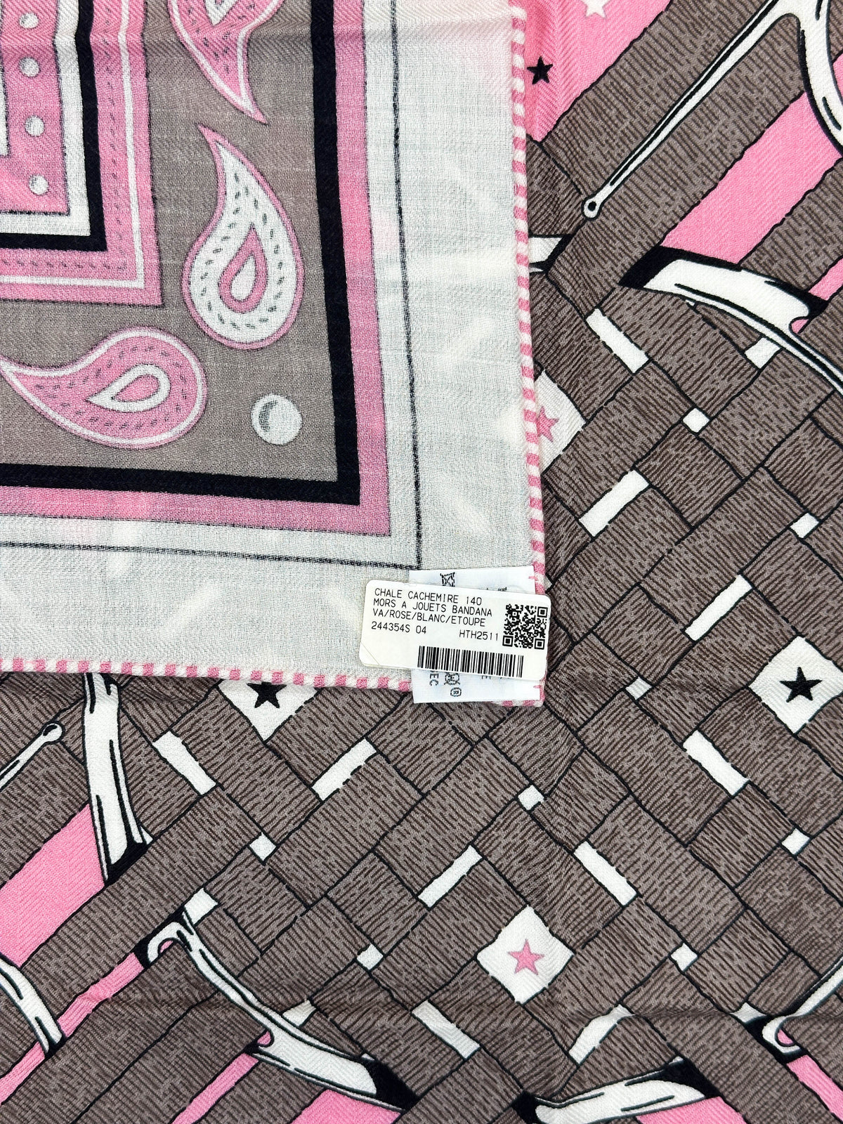 Hermès Mors à Jouets Bandana Cashmere Silk 140