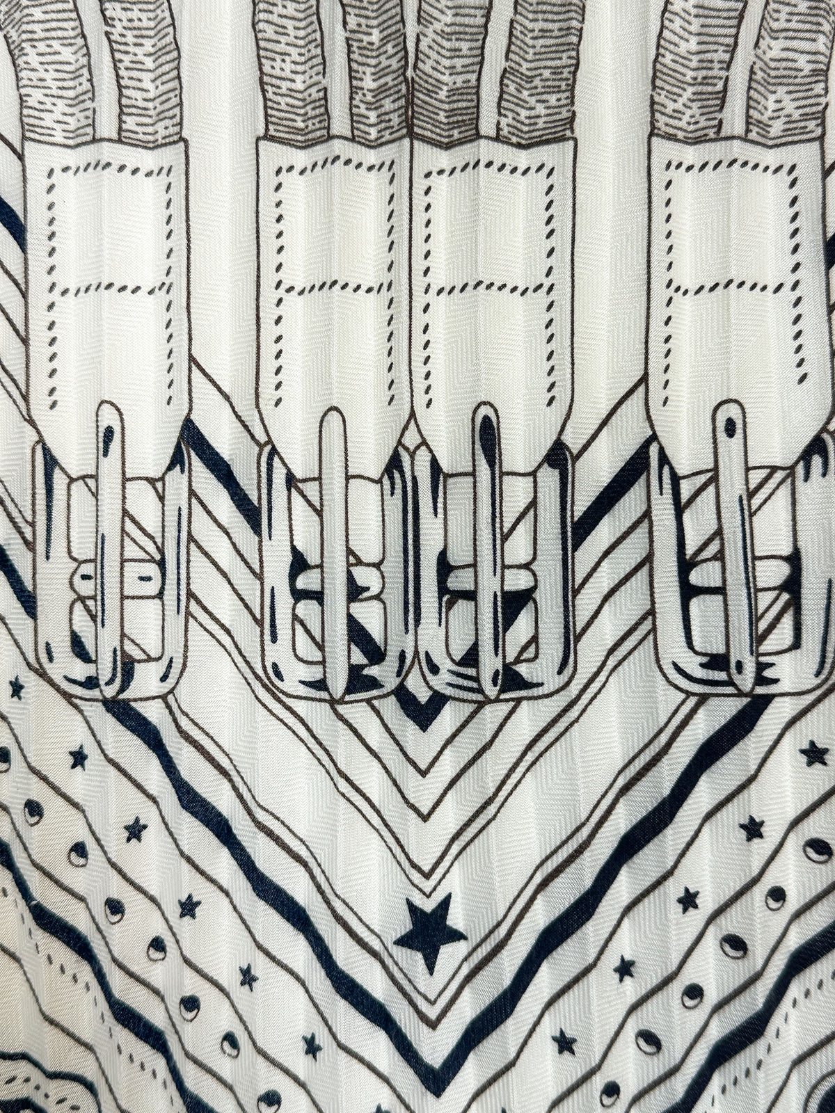 Hermès Mors à Jouets Bandana Cashmere Silk Plissé 140