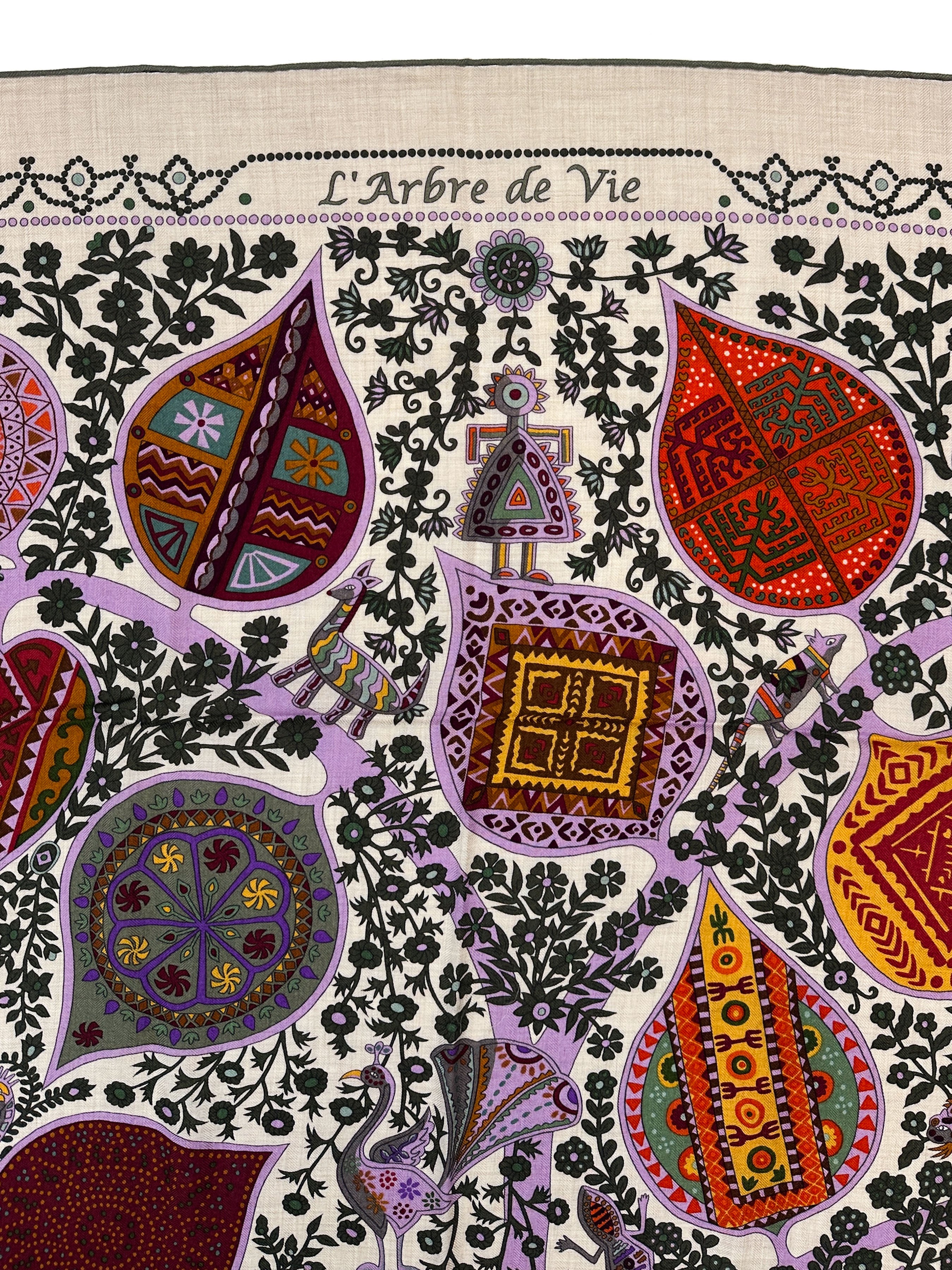 Hermès L'Arbre de Vie Cashmere Silk 140