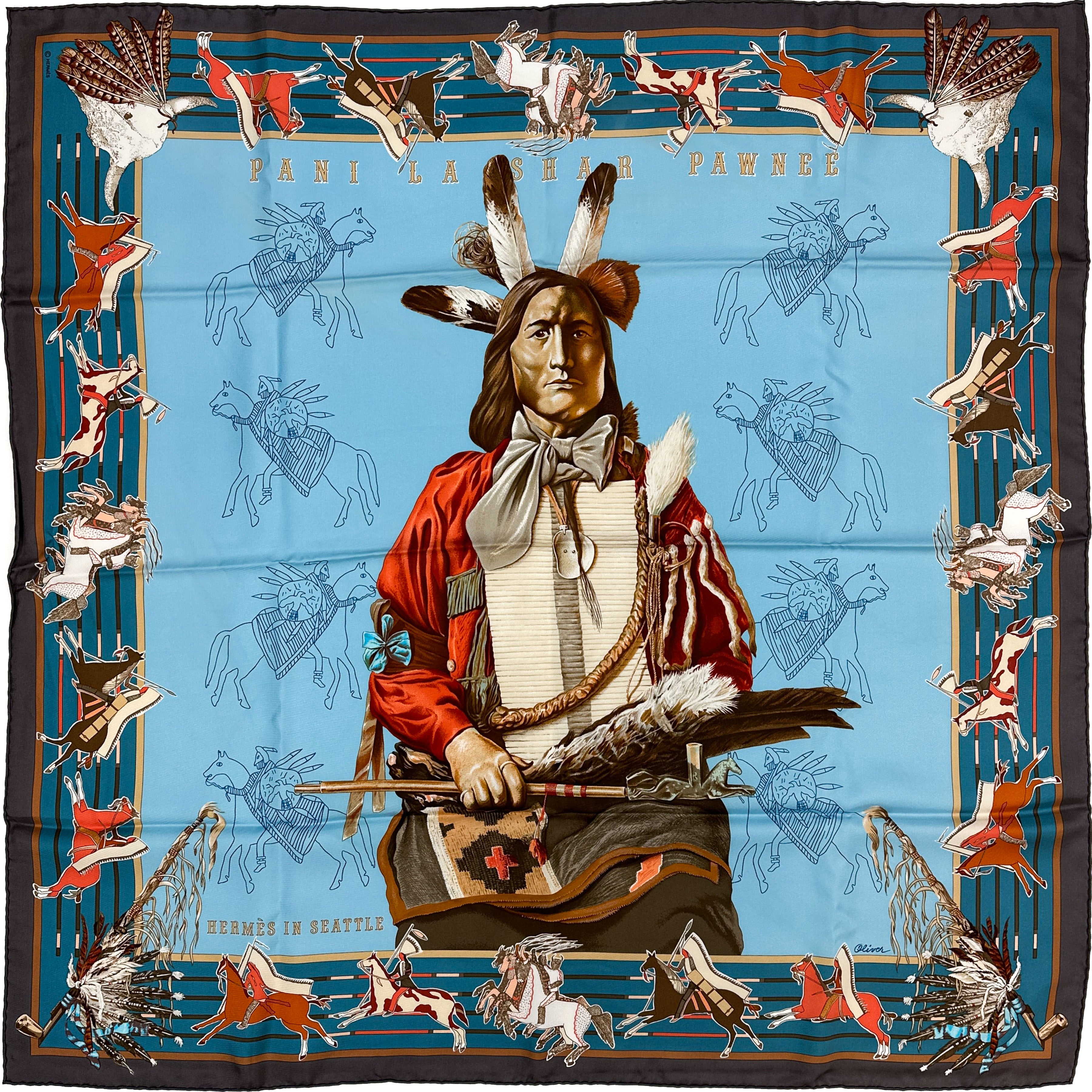 Hermès *Limited Edition Hermès In Seattle 2009* Pani La Shar Pawnee 90