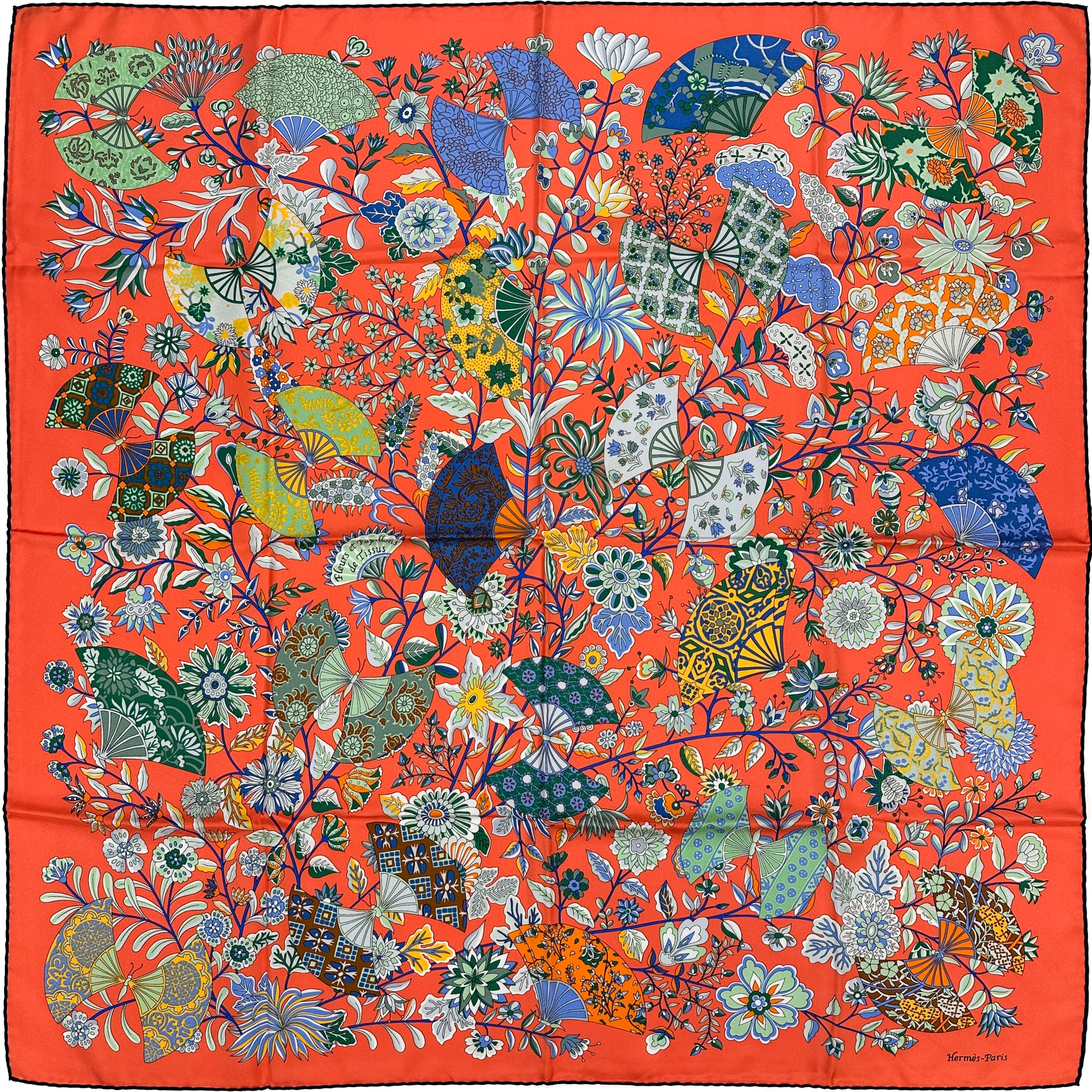 Hermès Fleurs et Papillons de Tissus 90