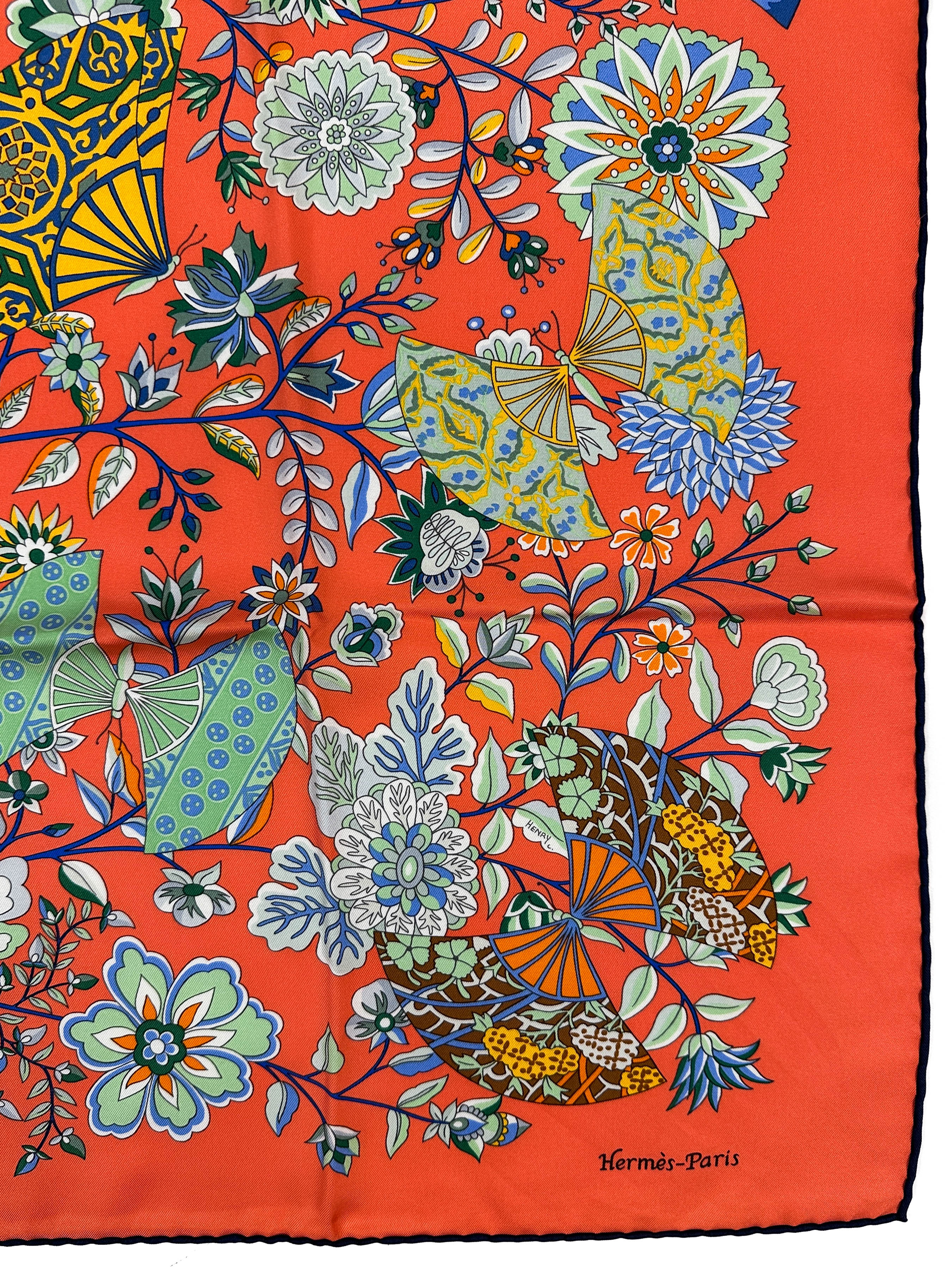 Hermès Fleurs et Papillons de Tissus 90