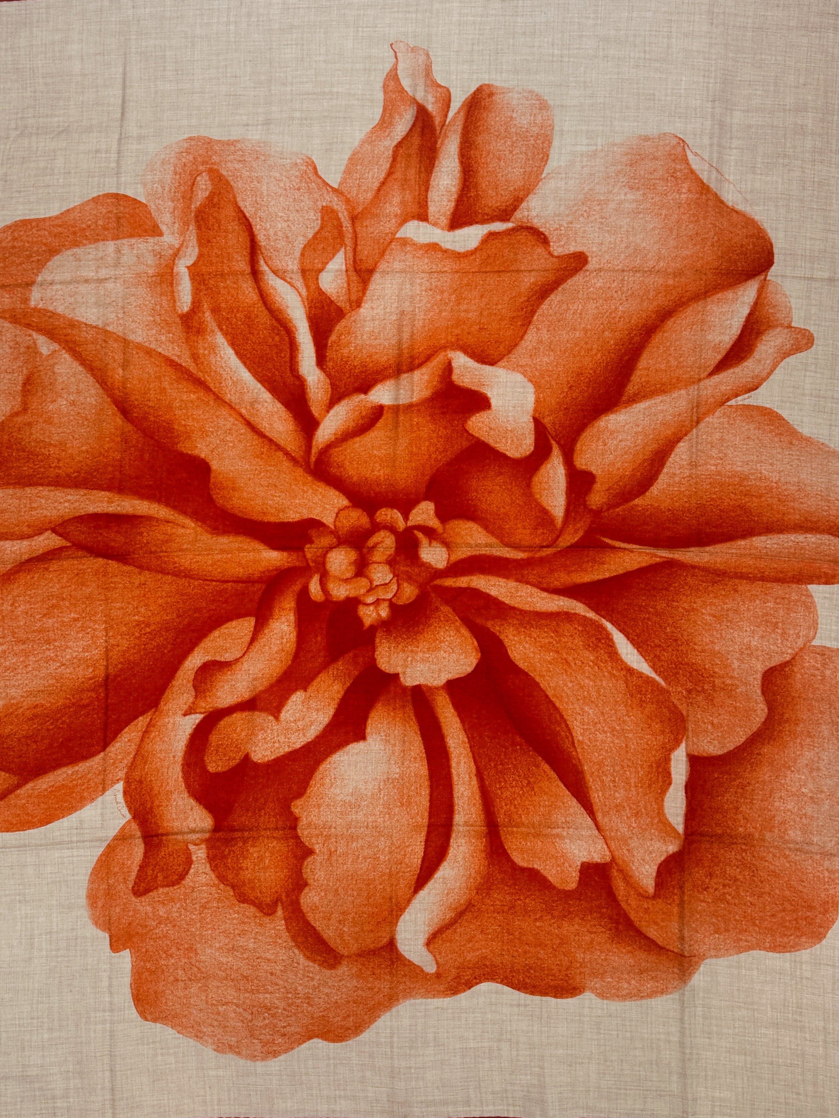 Hermès Une Rose Pour Alma Cashmere Silk 140