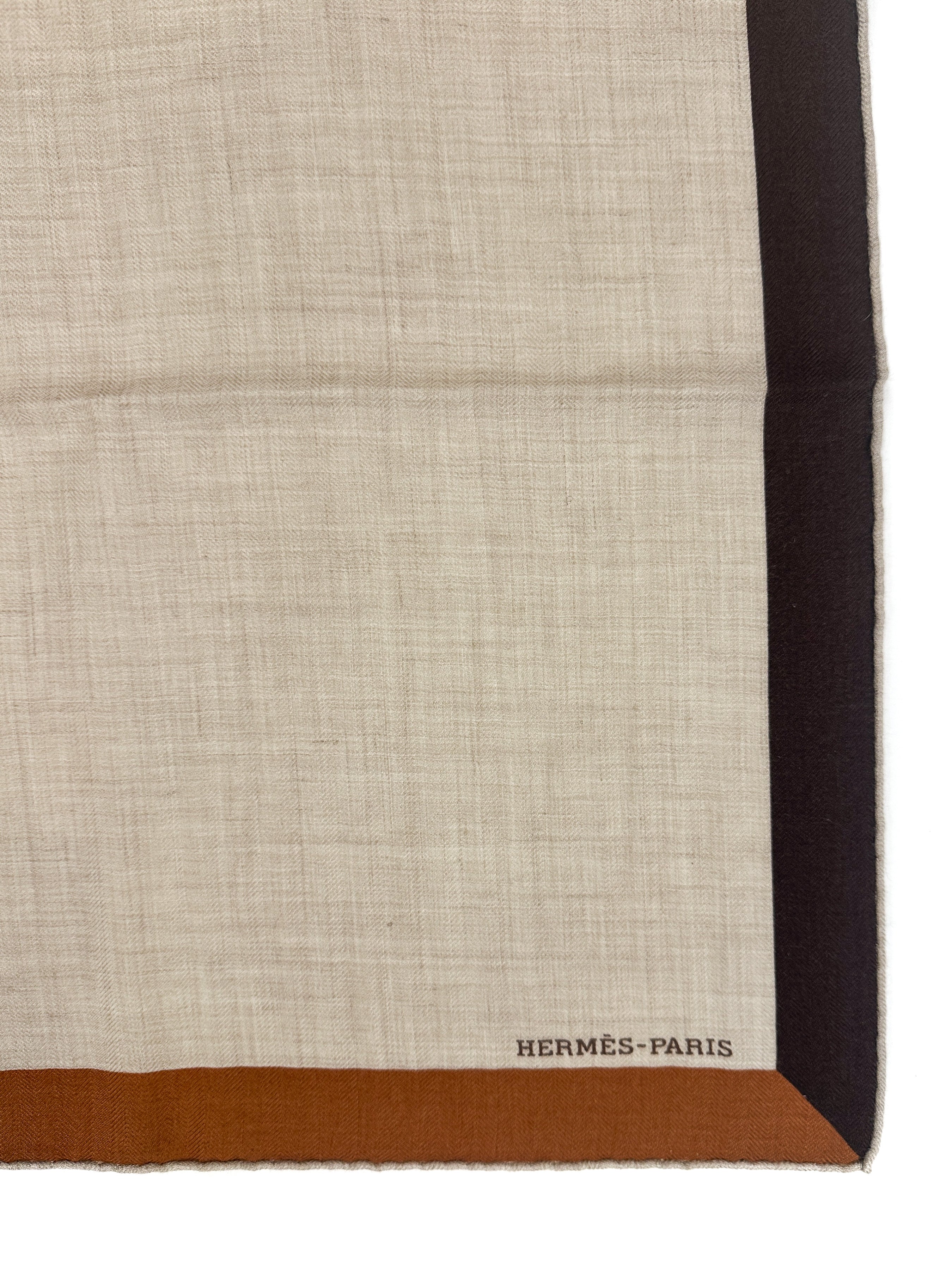 Hermès Encadré Blason Cashmere Silk 90