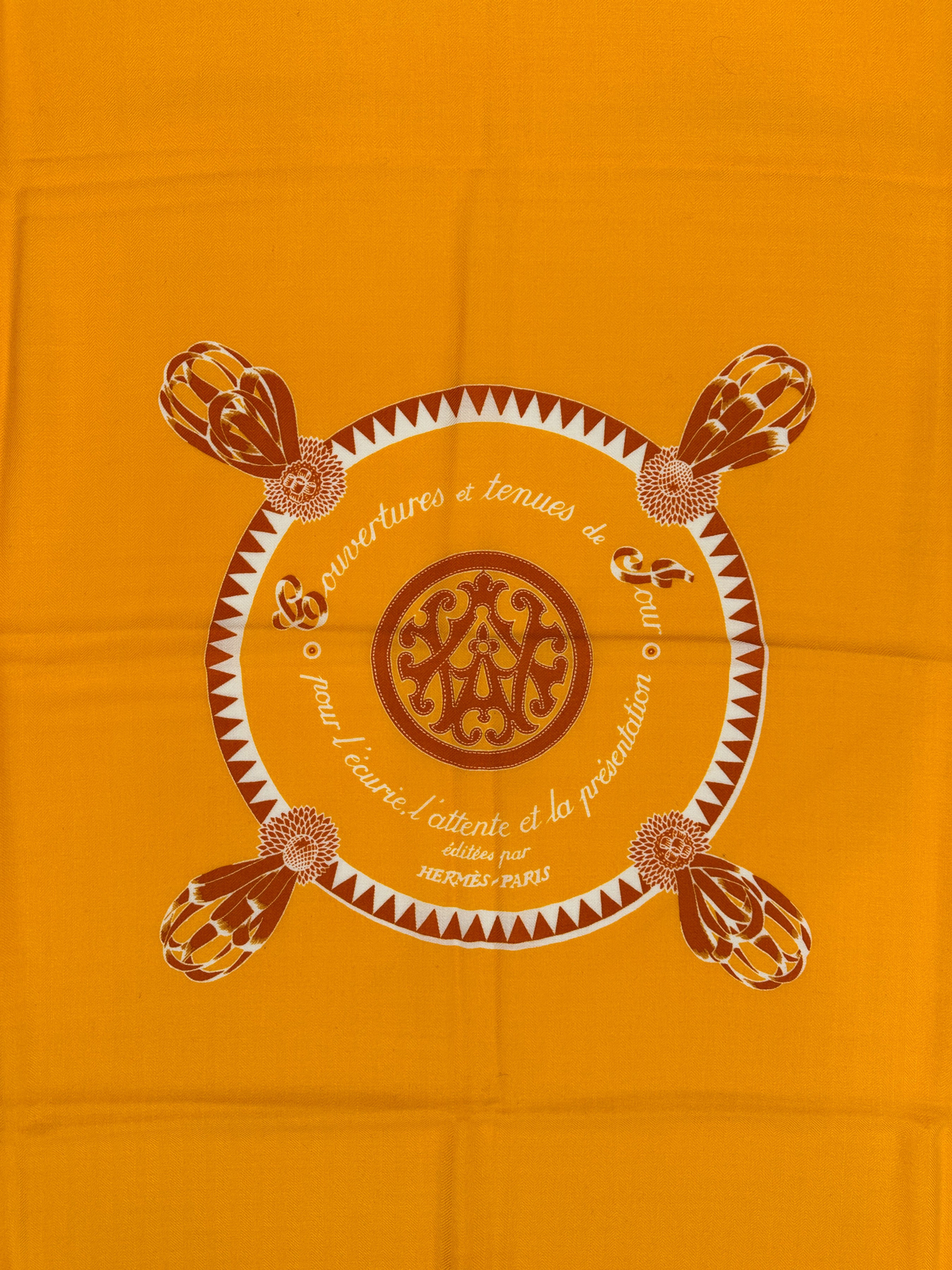 Hermès Encadré Blason Cashmere Silk 90
