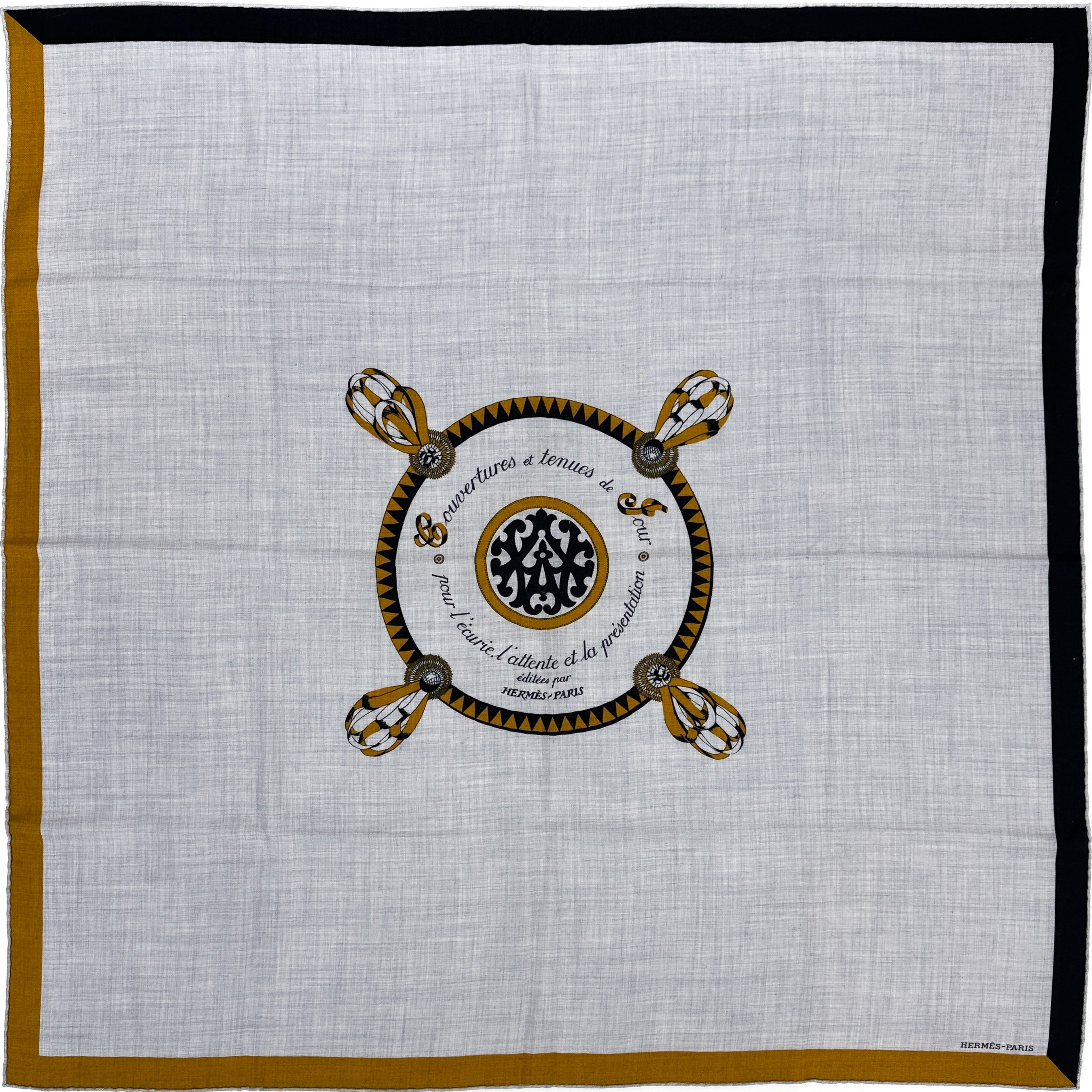 Hermès Encadré Blason Cashmere Silk 90
