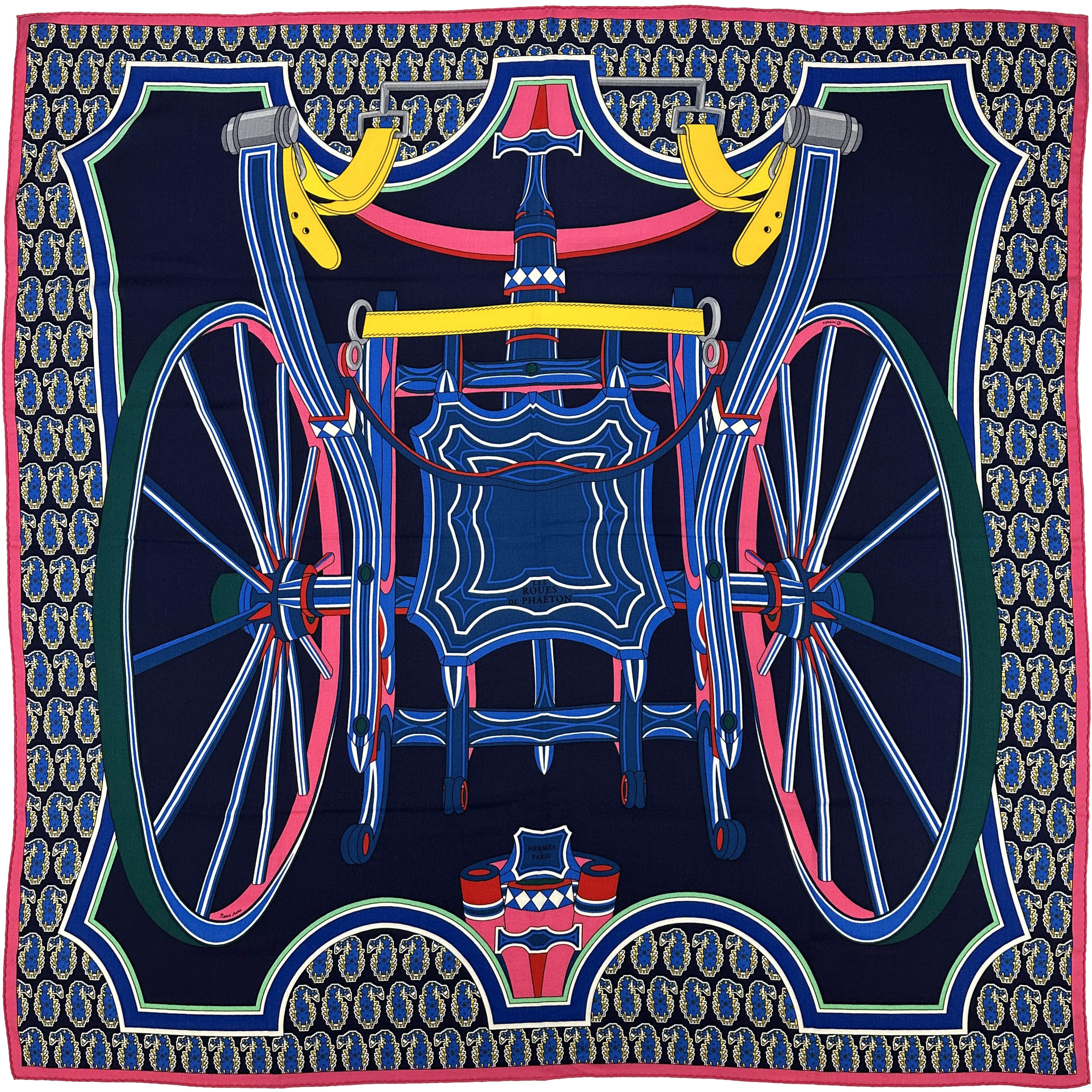 Hermès Les Roues de Phaeton Cashmere Silk 140