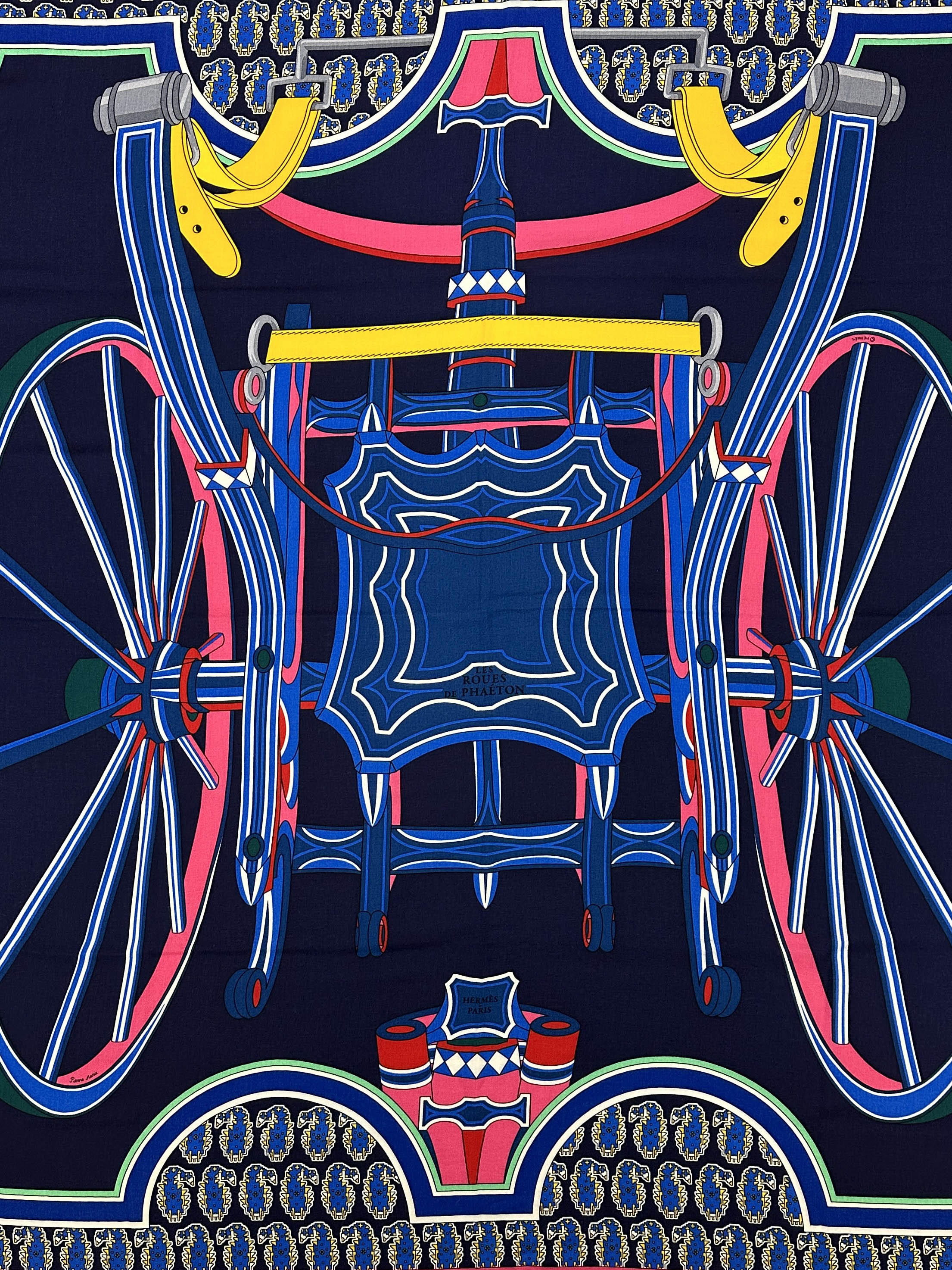 Hermès Les Roues de Phaeton Cashmere Silk 140
