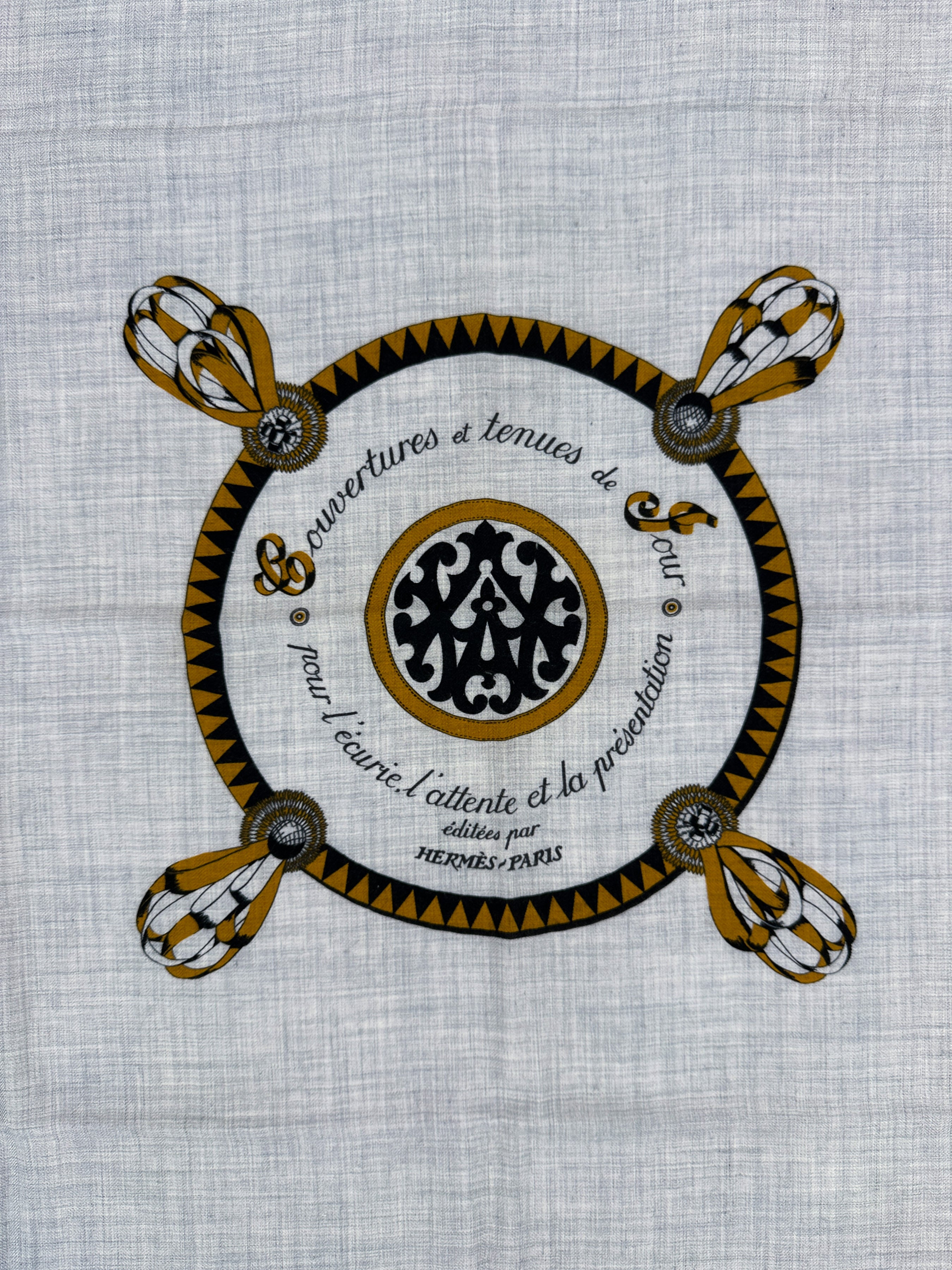 Hermès Encadré Blason Cashmere Silk 90