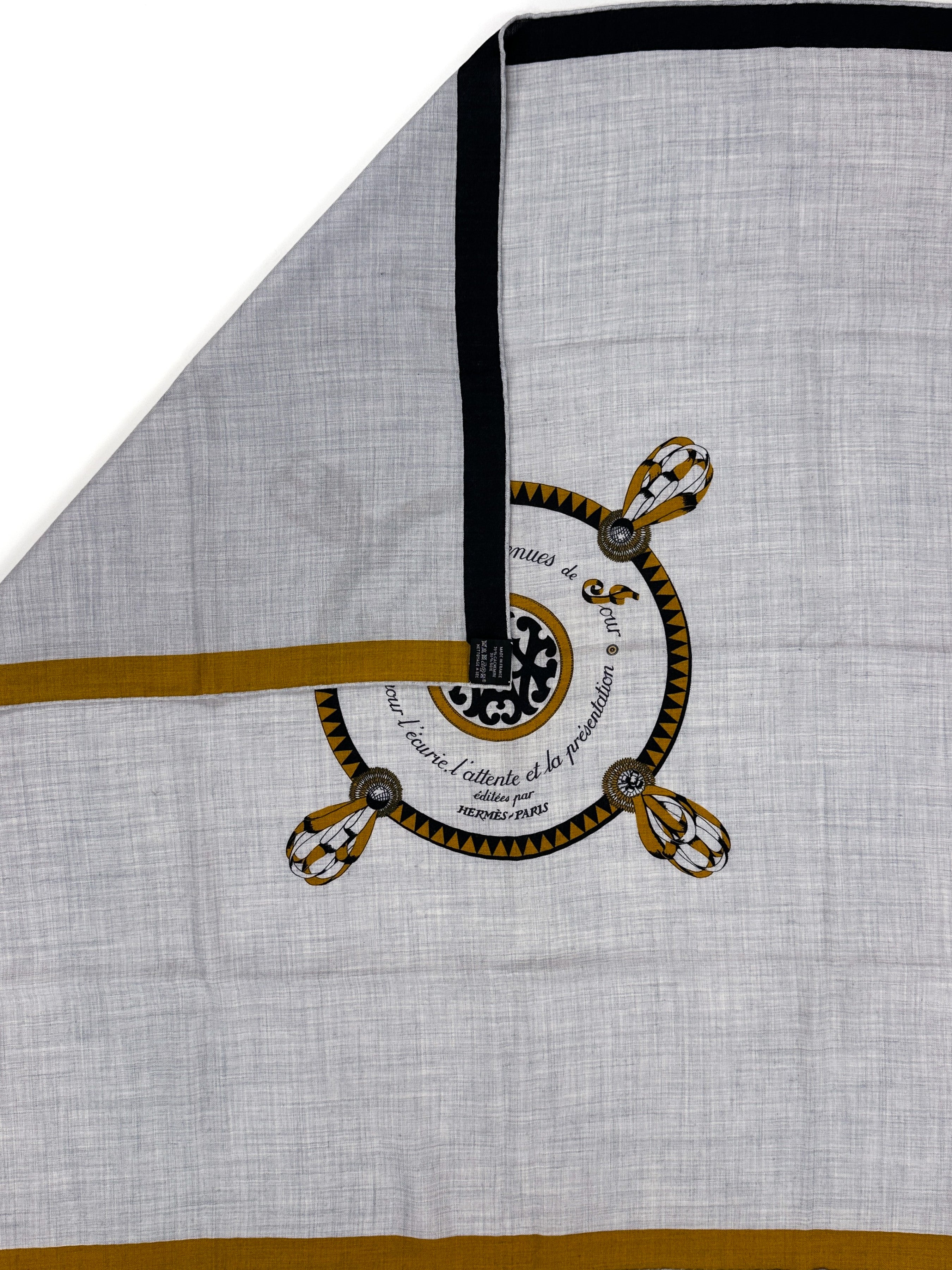 Hermès Encadré Blason Cashmere Silk 90