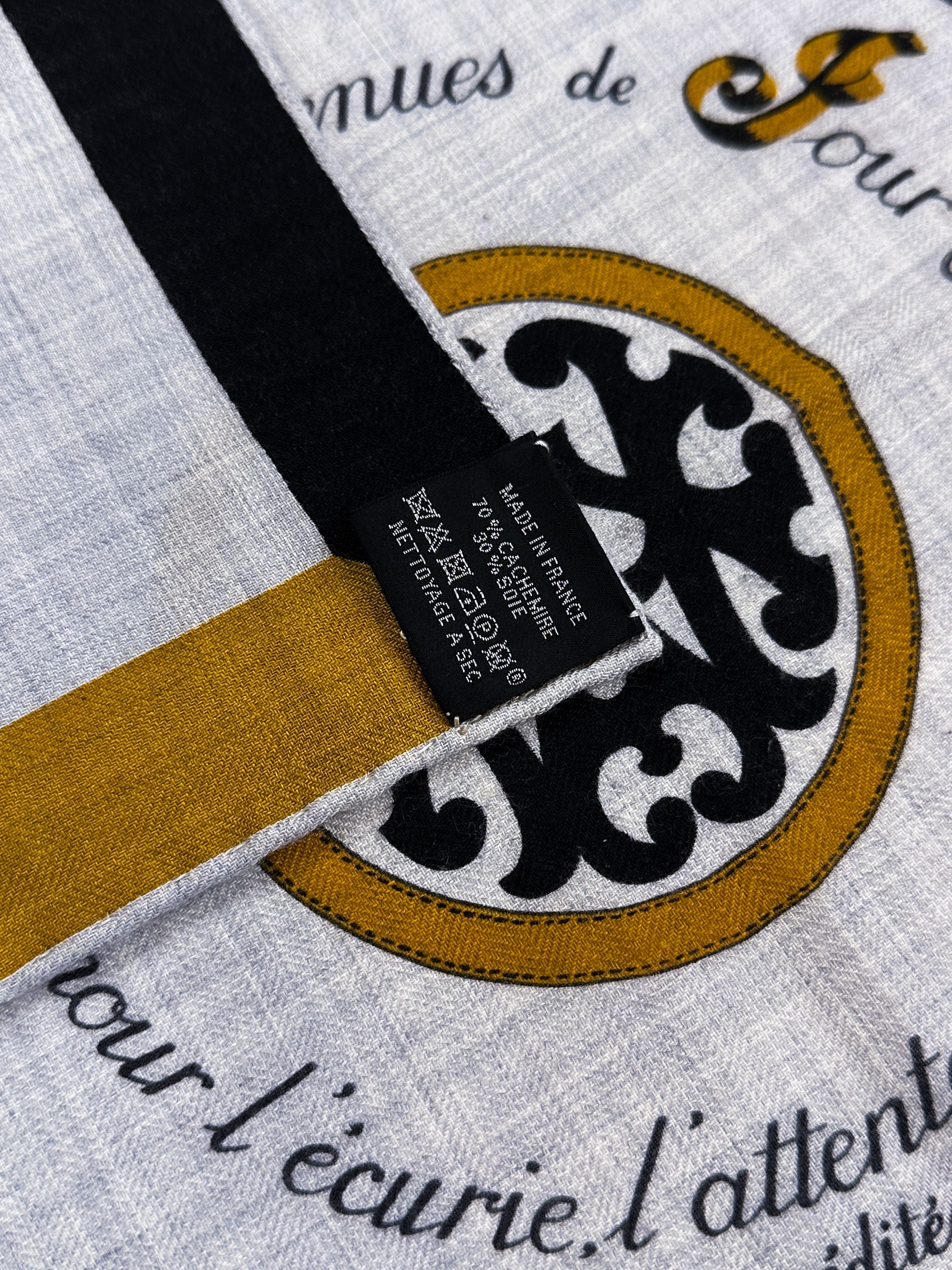 Hermès Encadré Blason Cashmere Silk 90