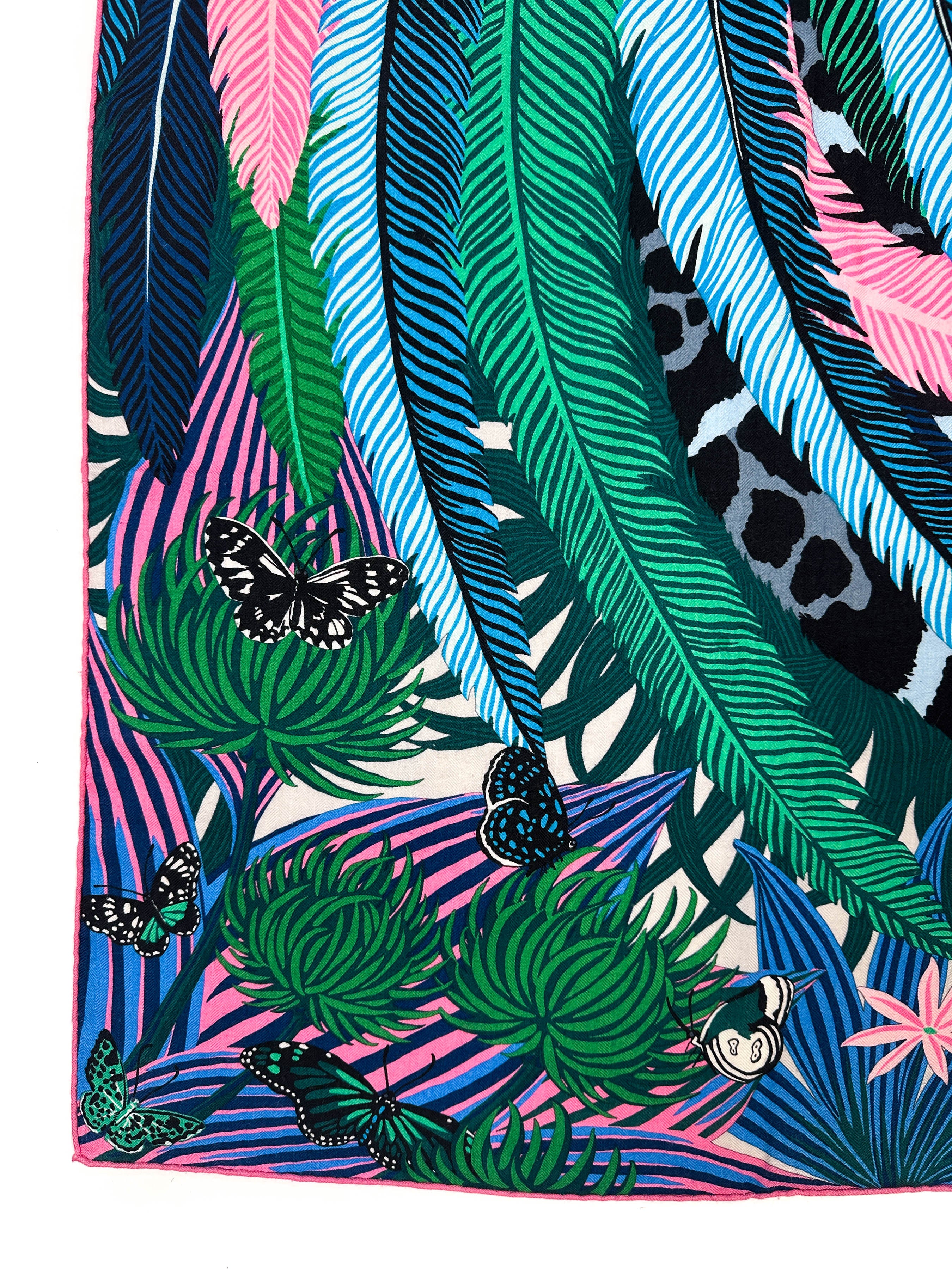 Hermès Jaguar Quetzal Cashmere Silk 140