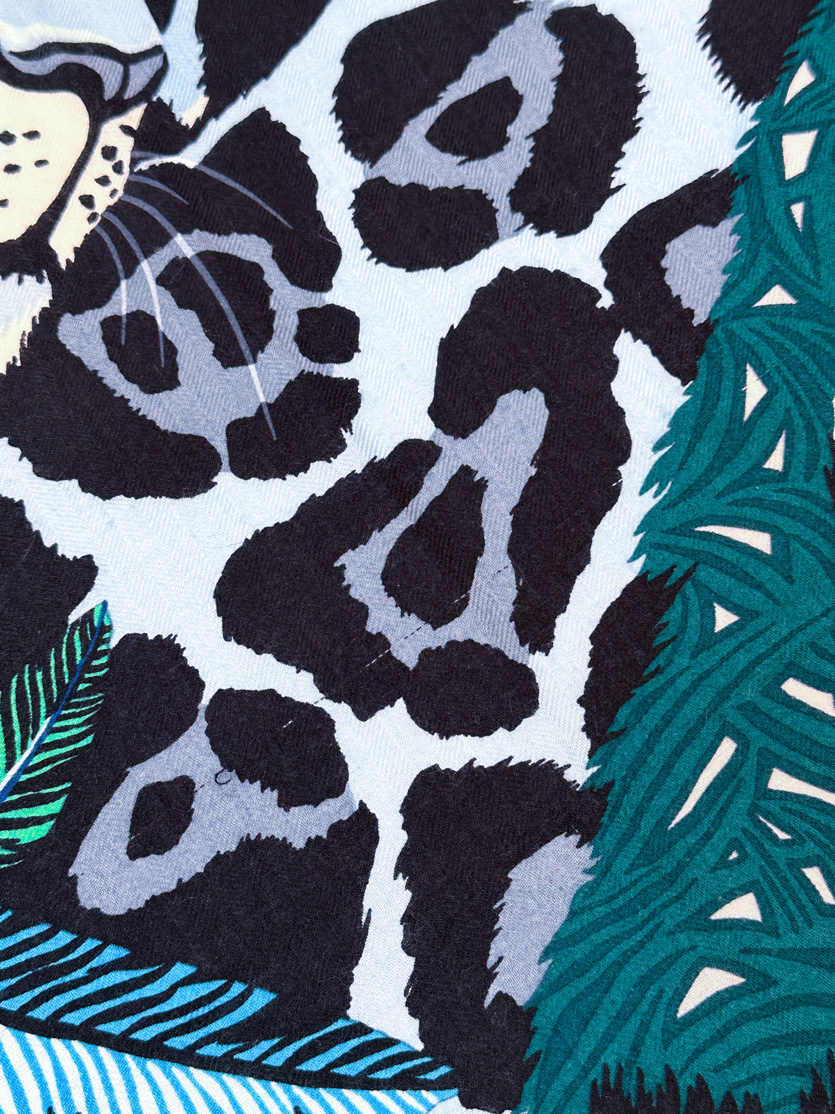 Hermès Jaguar Quetzal Cashmere Silk 140