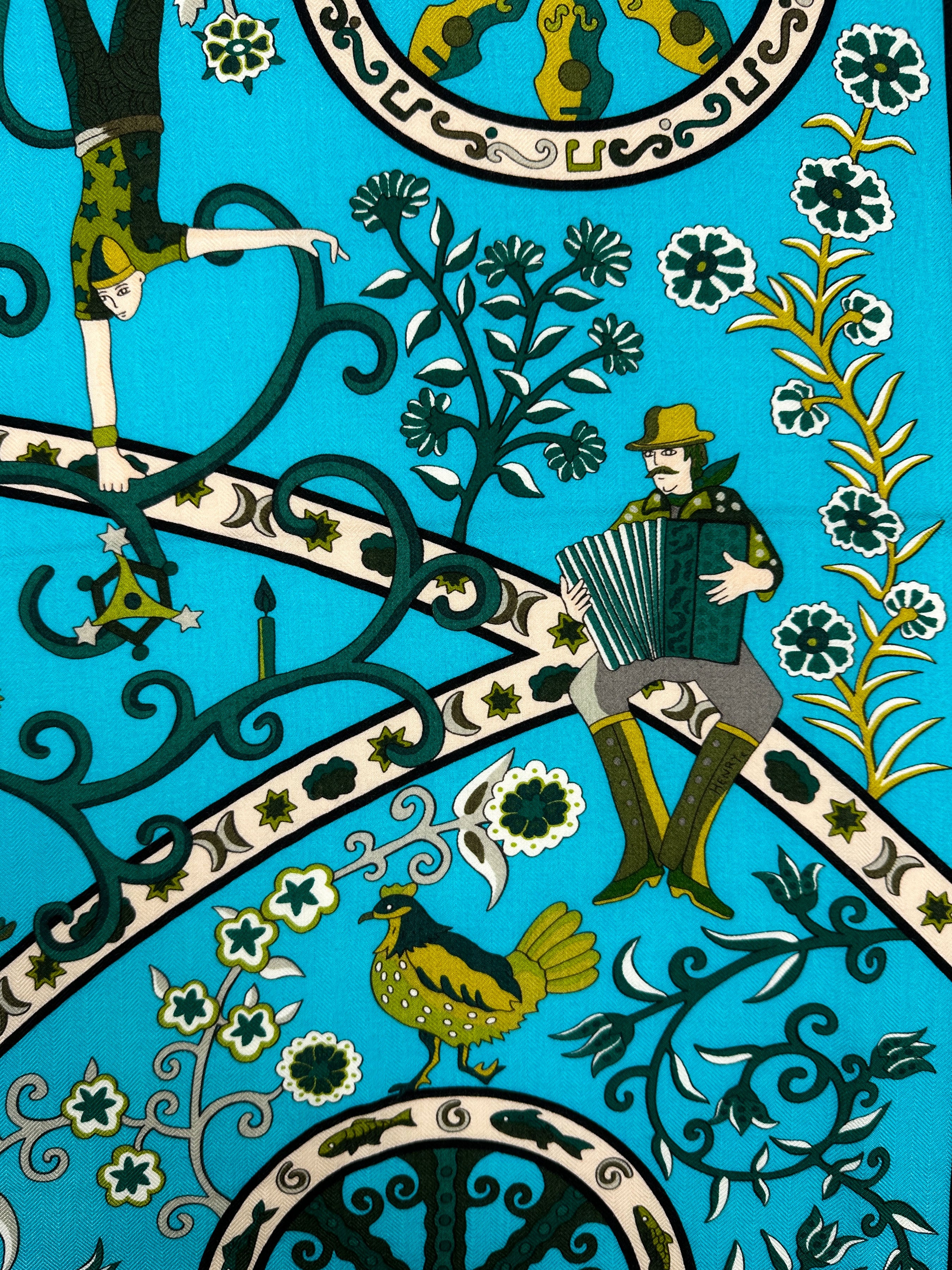 Hermès Peuple Du Vent Cashmere Silk 140