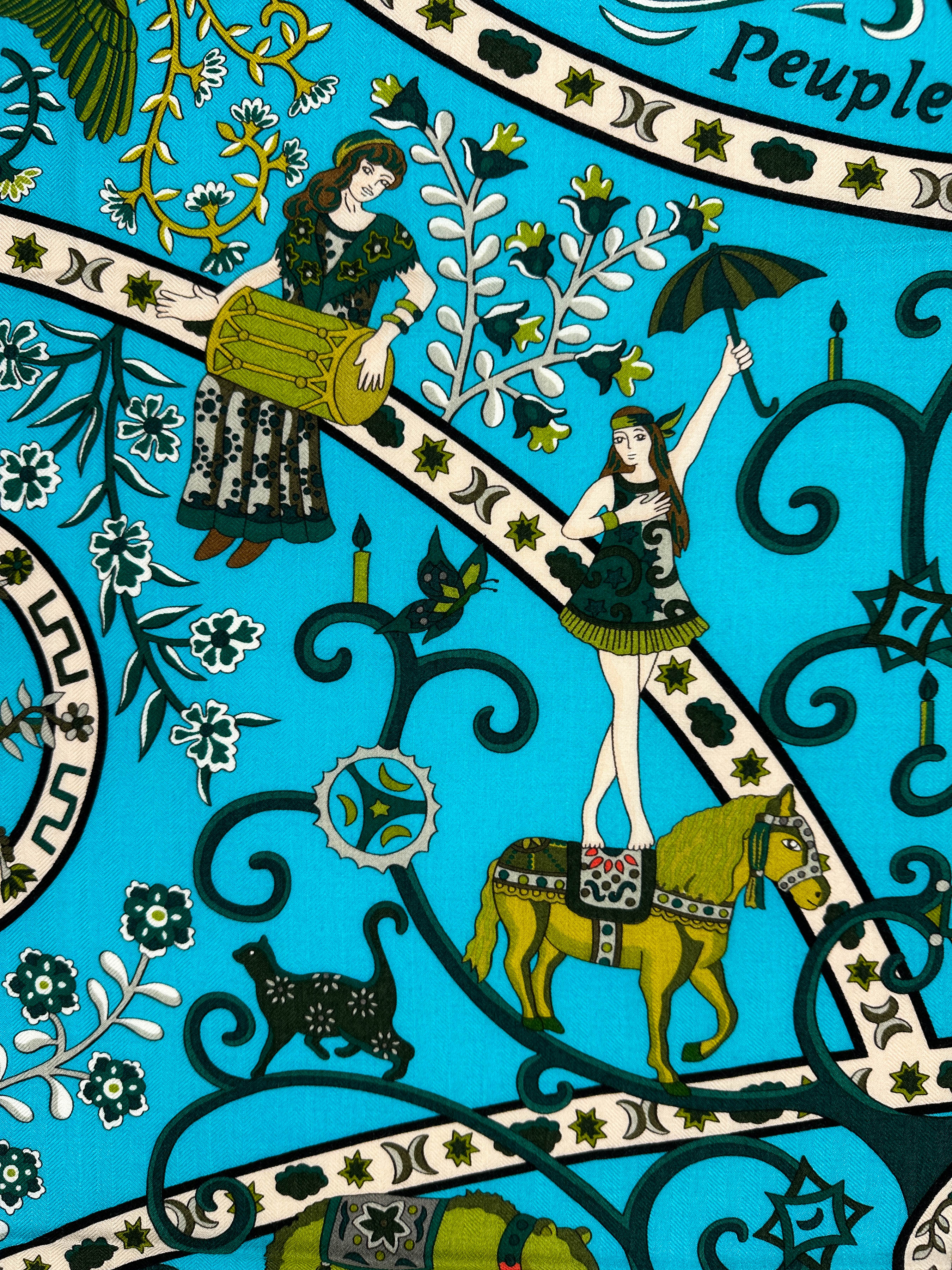 Hermès Peuple Du Vent Cashmere Silk 140