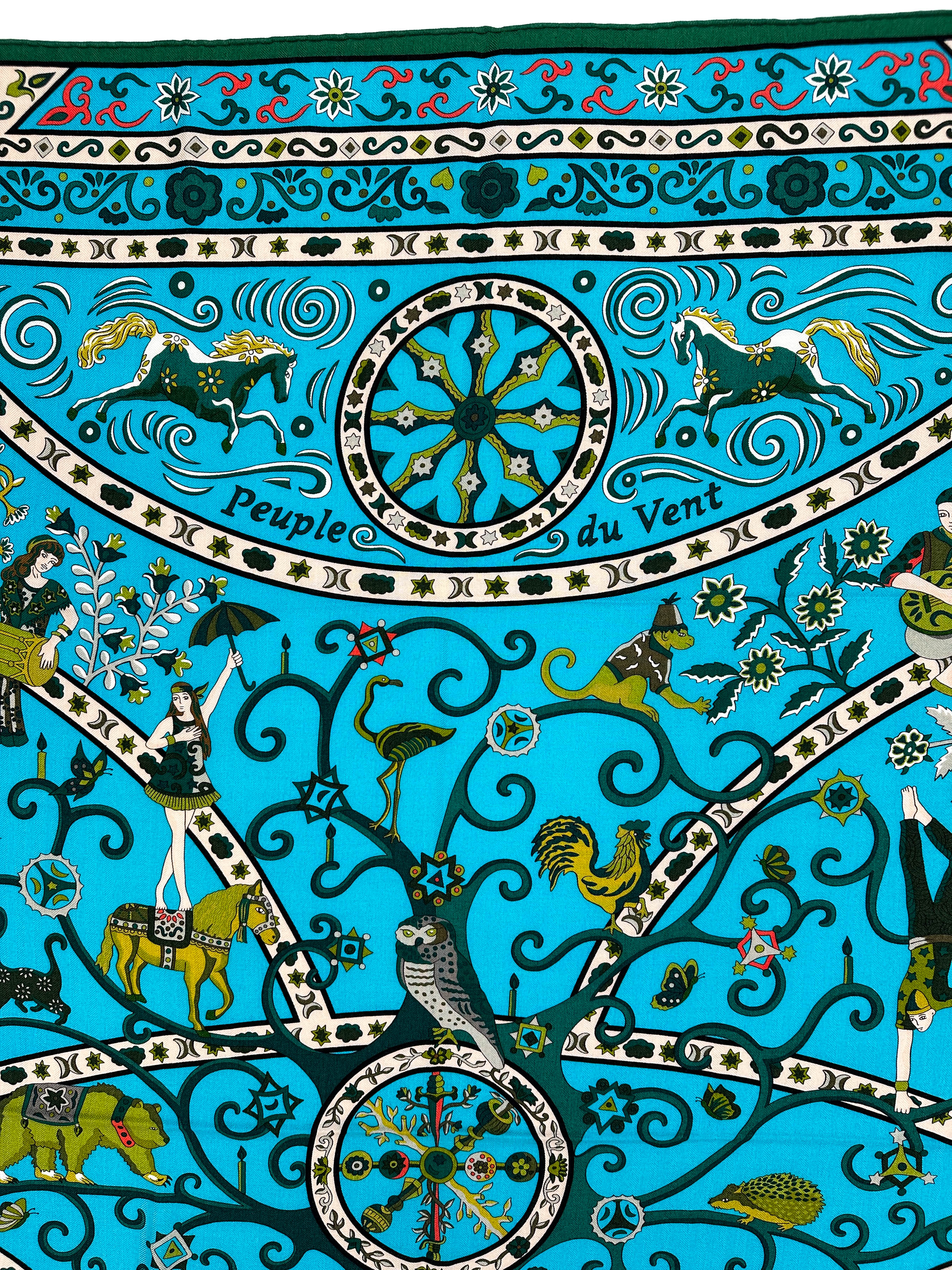 Hermès Peuple Du Vent Cashmere Silk 140