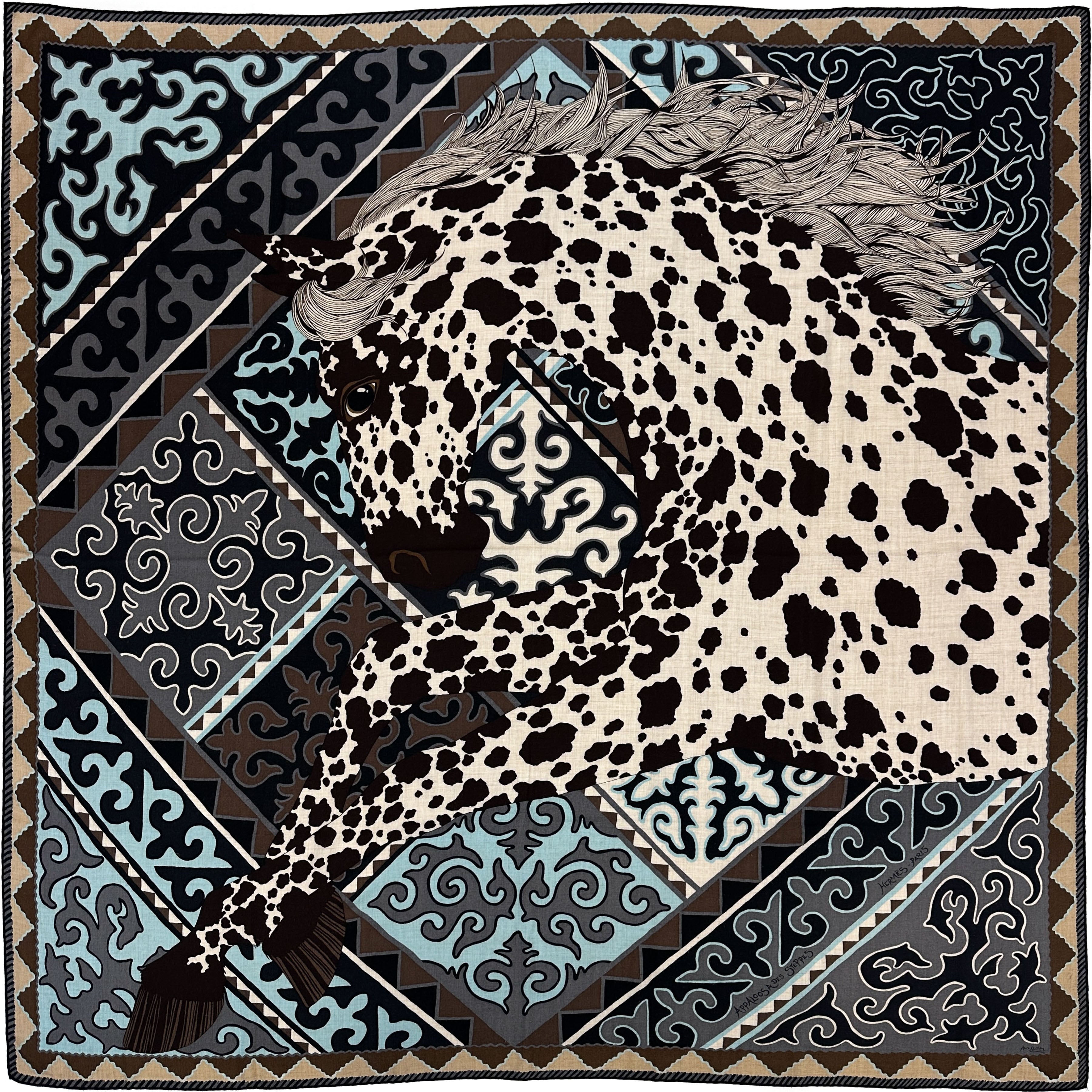 Hermès Appaloosa des Steppes Cashmere Silk 140