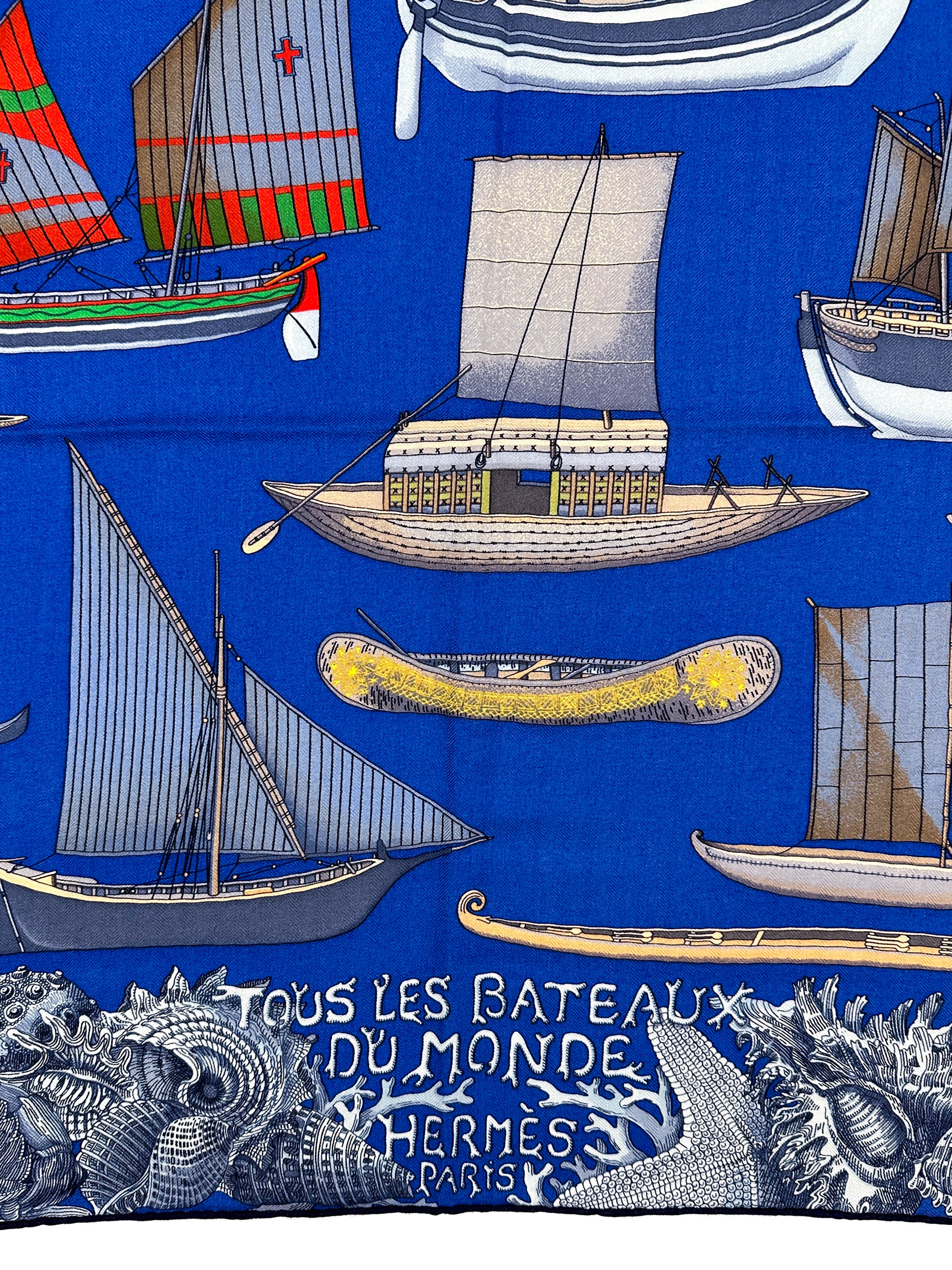 Hermès Tous les Bateaux du Monde Cashmere Silk 140