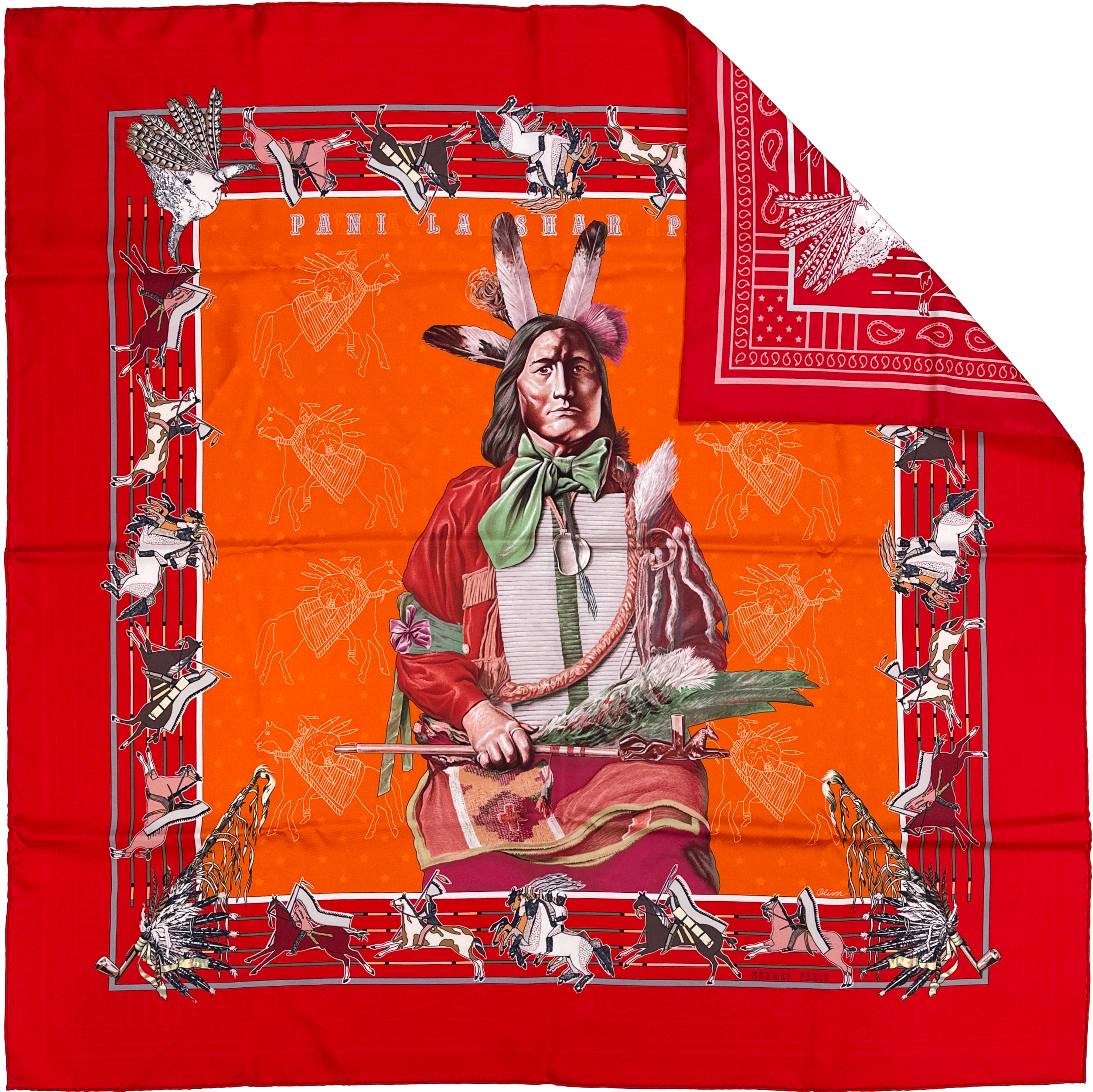 Hermès Pani La Shar Pawnee Double Face 90