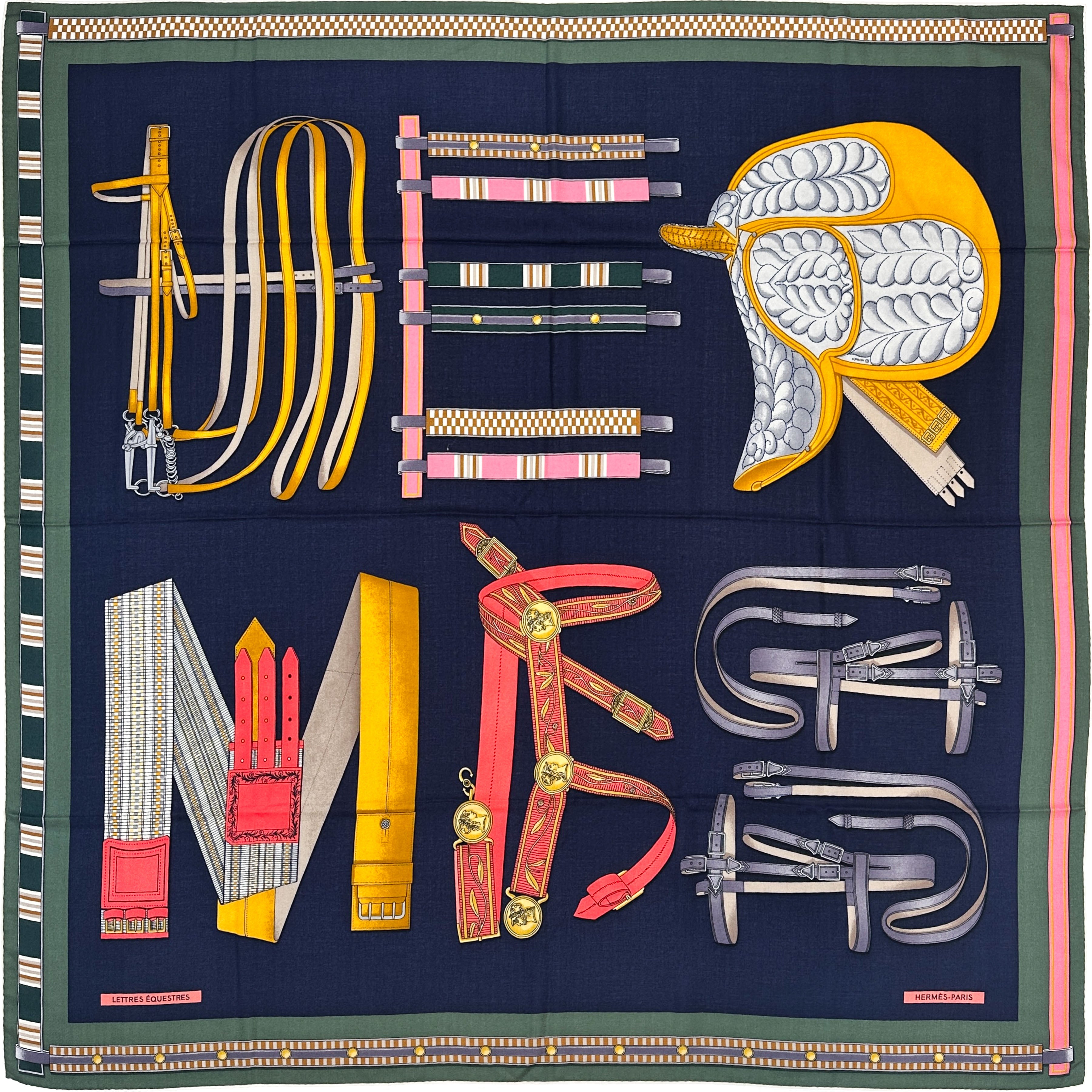 Hermès Lettres Equestres Cashmere Silk 140